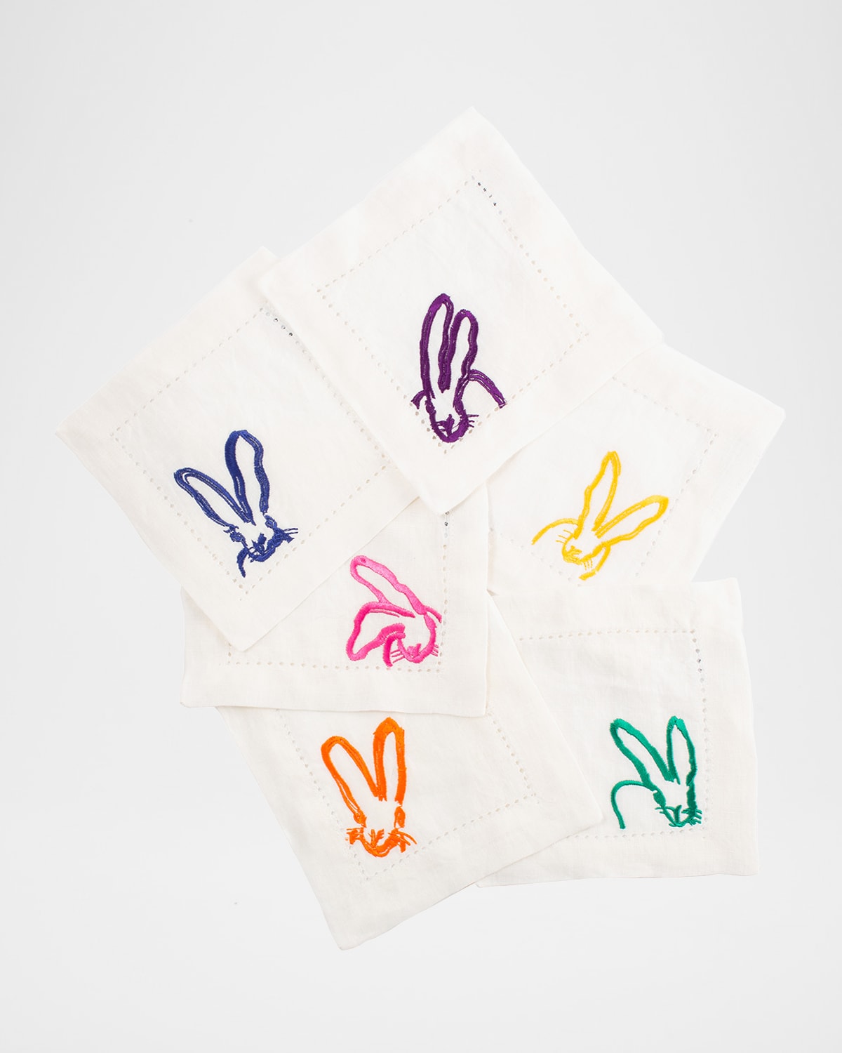 Hunt Slonem Colorful Bunnies Cocktail Napkins, Set of 6