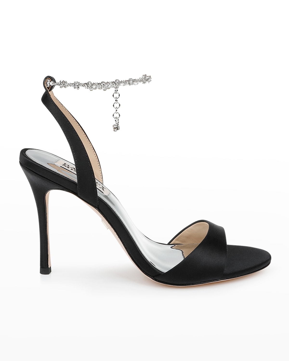 Badgley Mischka Tiffany Crystal-Bracelet Satin Sandals