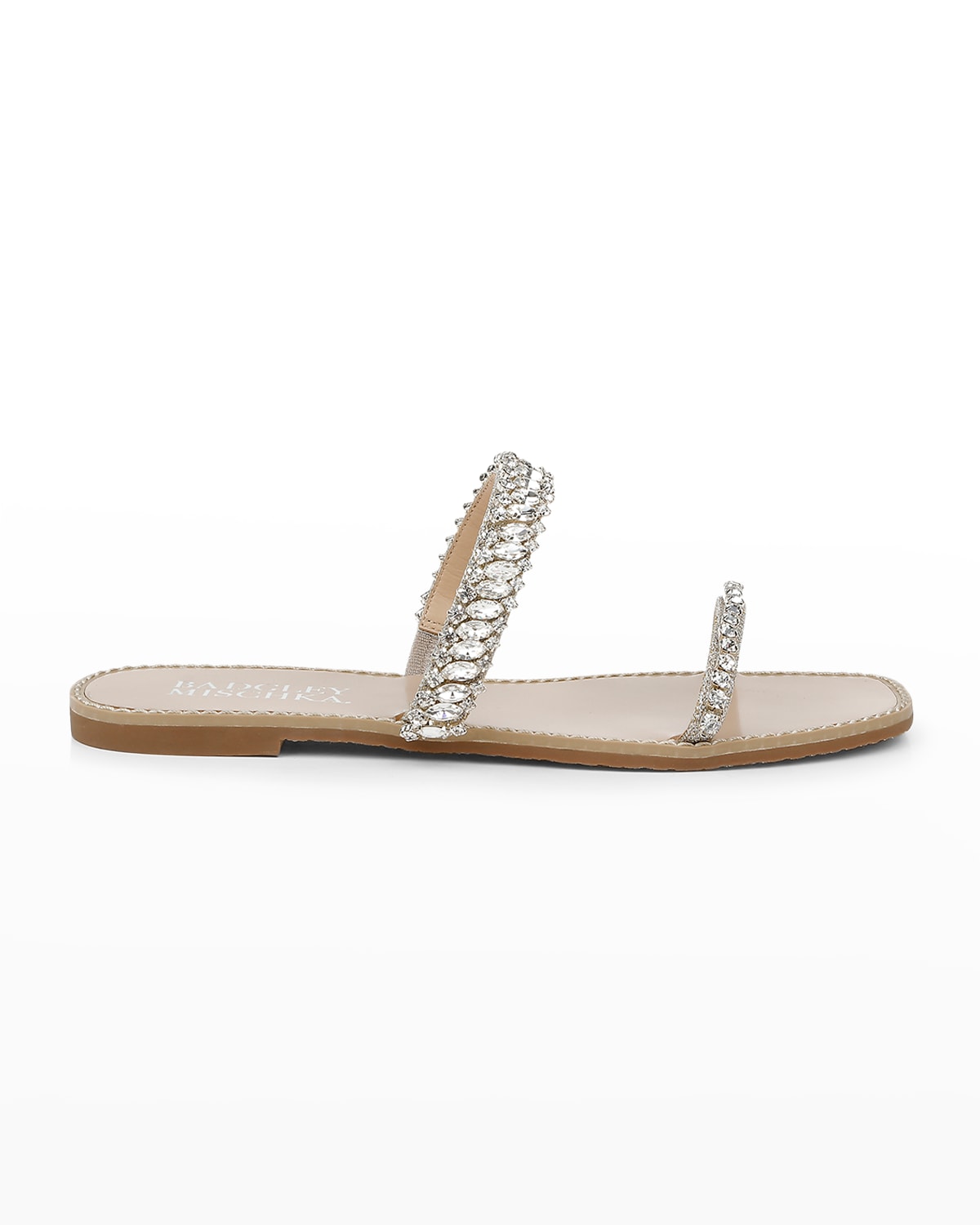 Badgley Mischka Thina Metallic Crystal Dual-Band Sandals