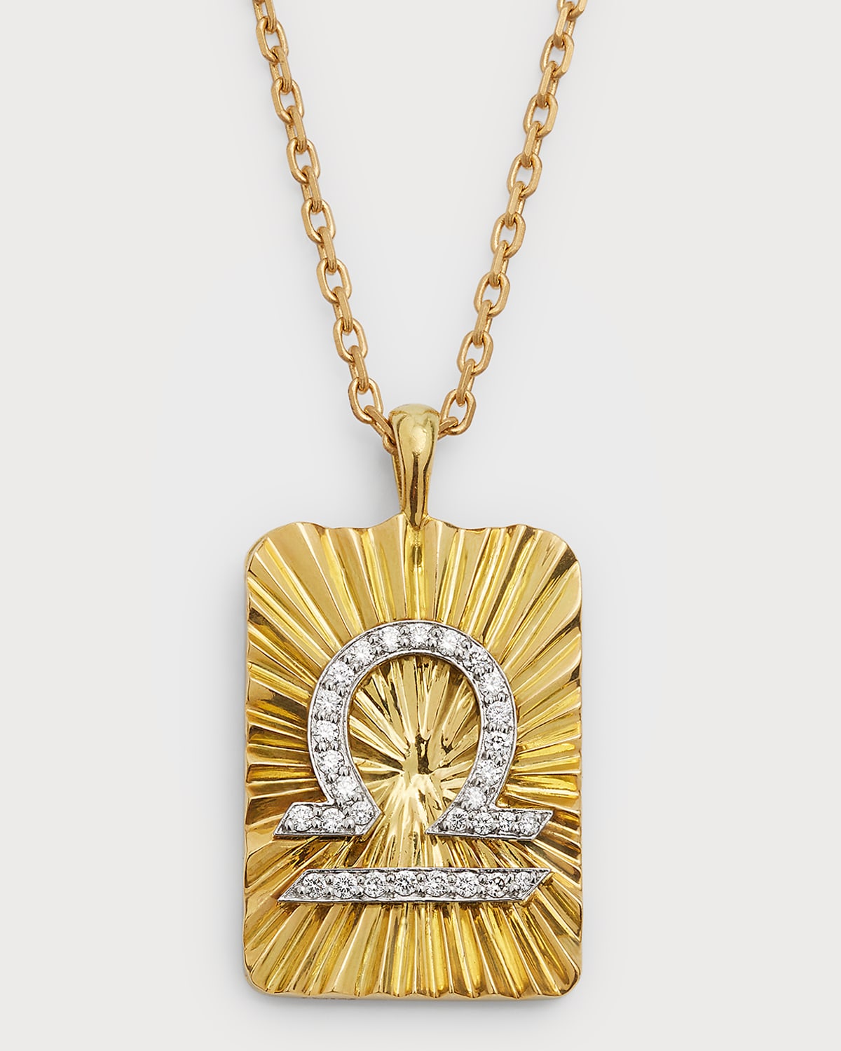 David Webb Diamond Libra Pendant Necklace