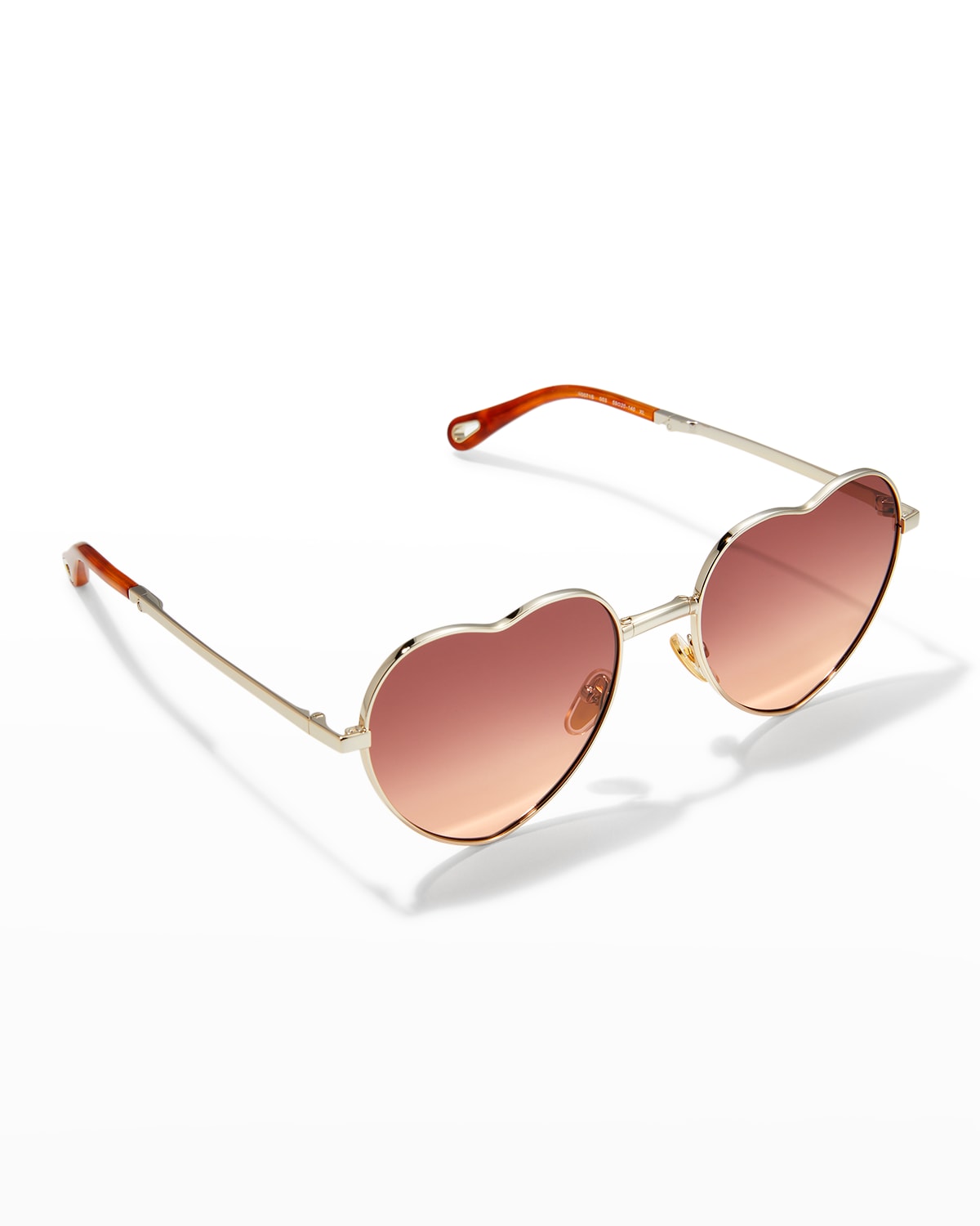 Chloé Heart Metal-acetate Sunglasses In 003 Shiny Classic