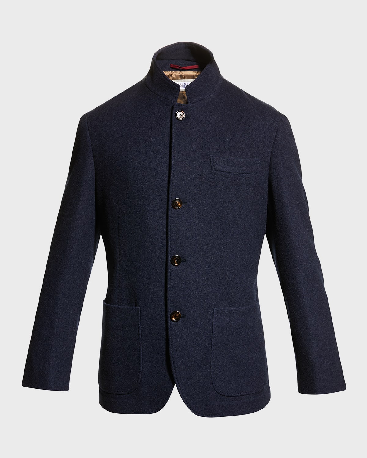 Brunello Cucinelli Men's Cashmere Blazer Coat In C047 Cobalt Blue