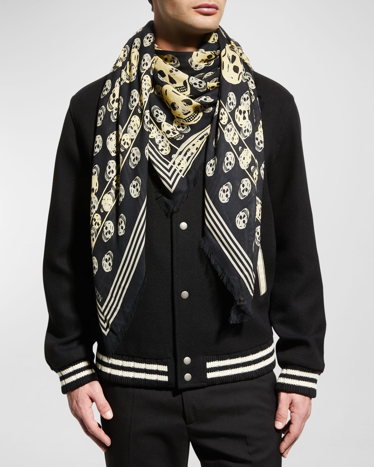 Alexander McQueen Men s Classic Silk Skull Scarf Smart Closet