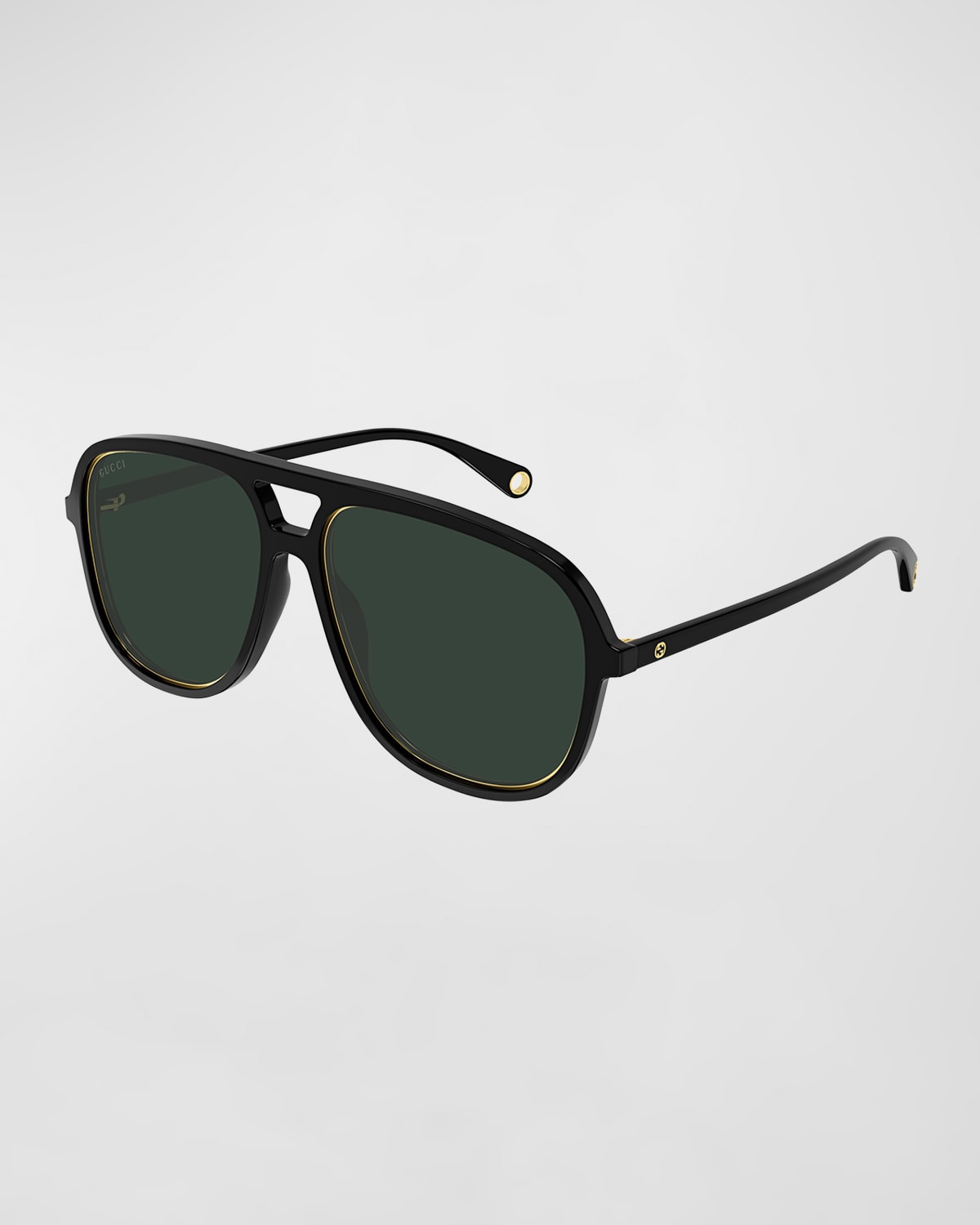 Gucci Acetate & Metal Aviator Sunglasses In Green