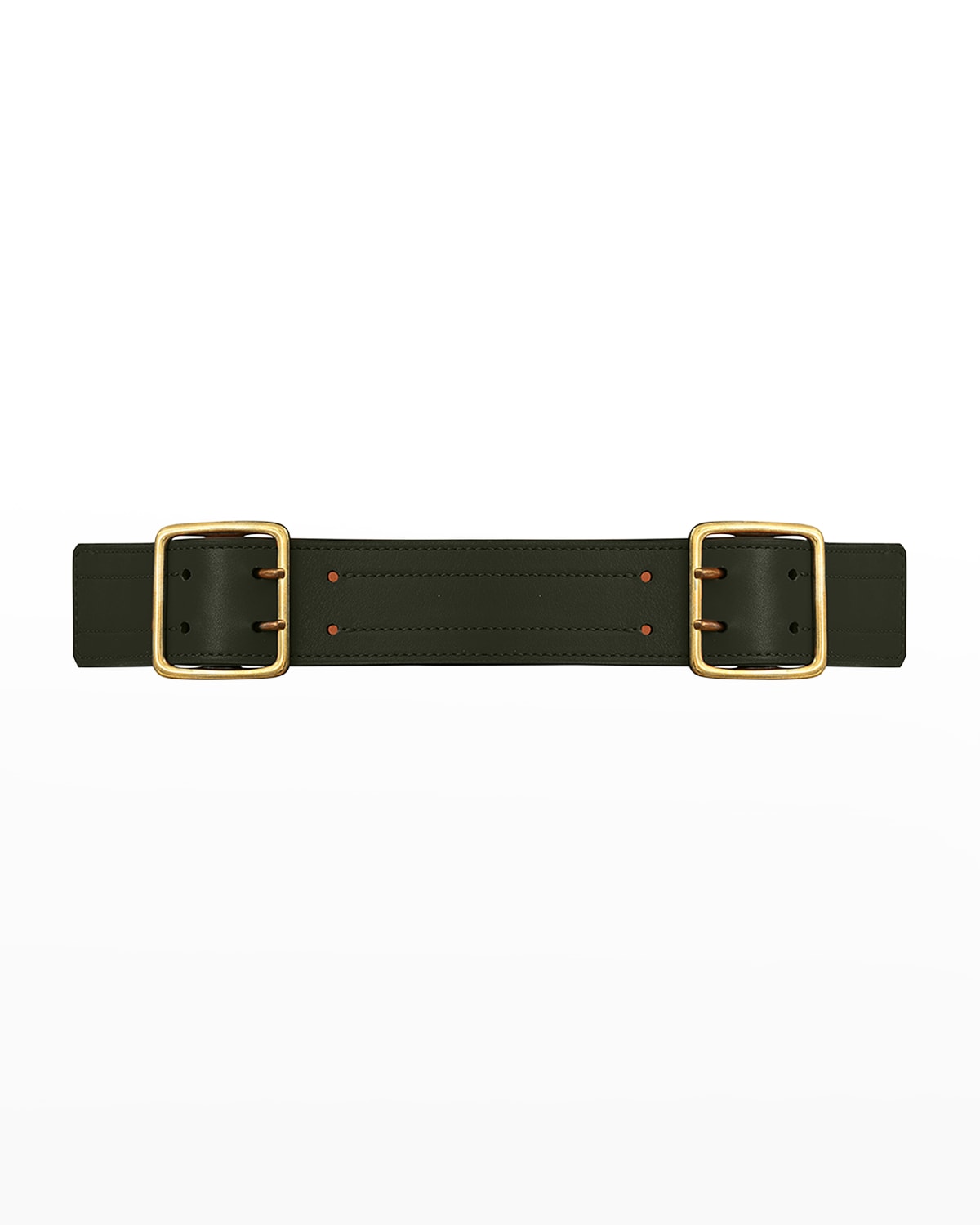 Vaincourt Paris La Radieuse Double-buckle Leather Belt In Green