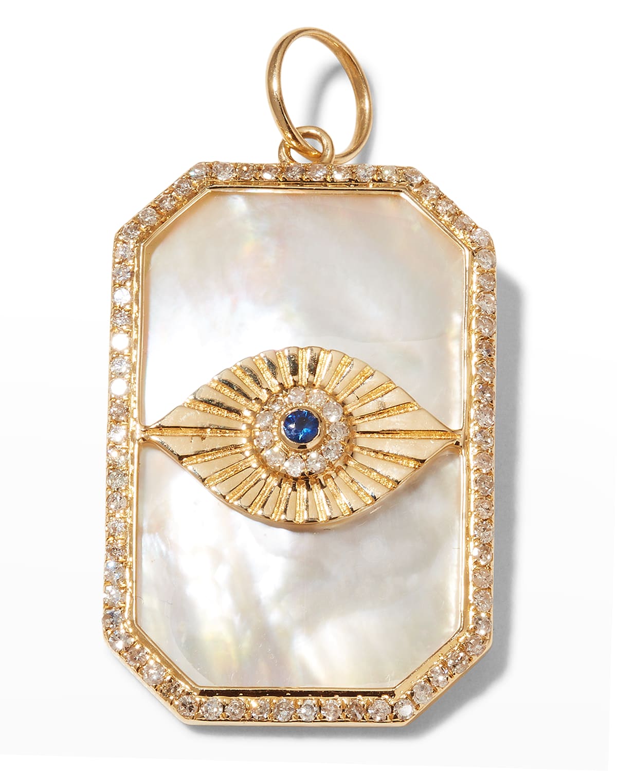 Kastel Jewelry 14K Gold Diamond & Sapphire Evil Eye Pendant