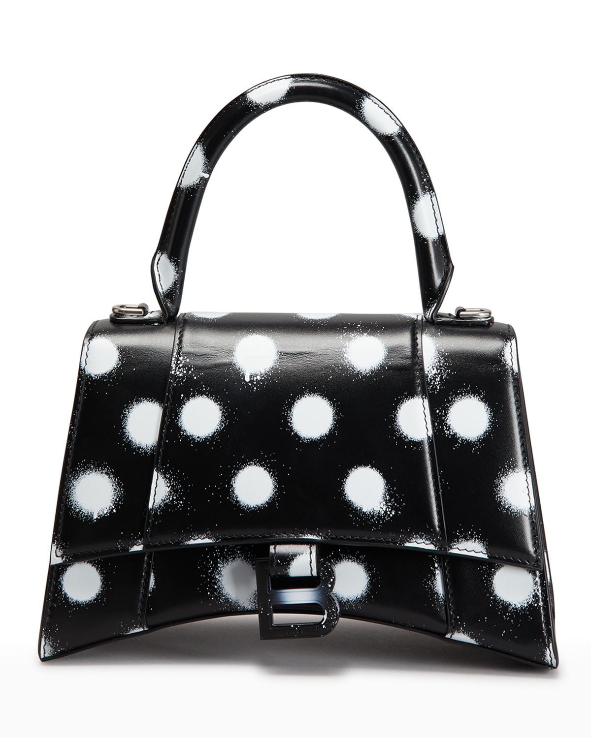 Balenciaga Hourglass Small Polka-Dot Top-Handle Bag