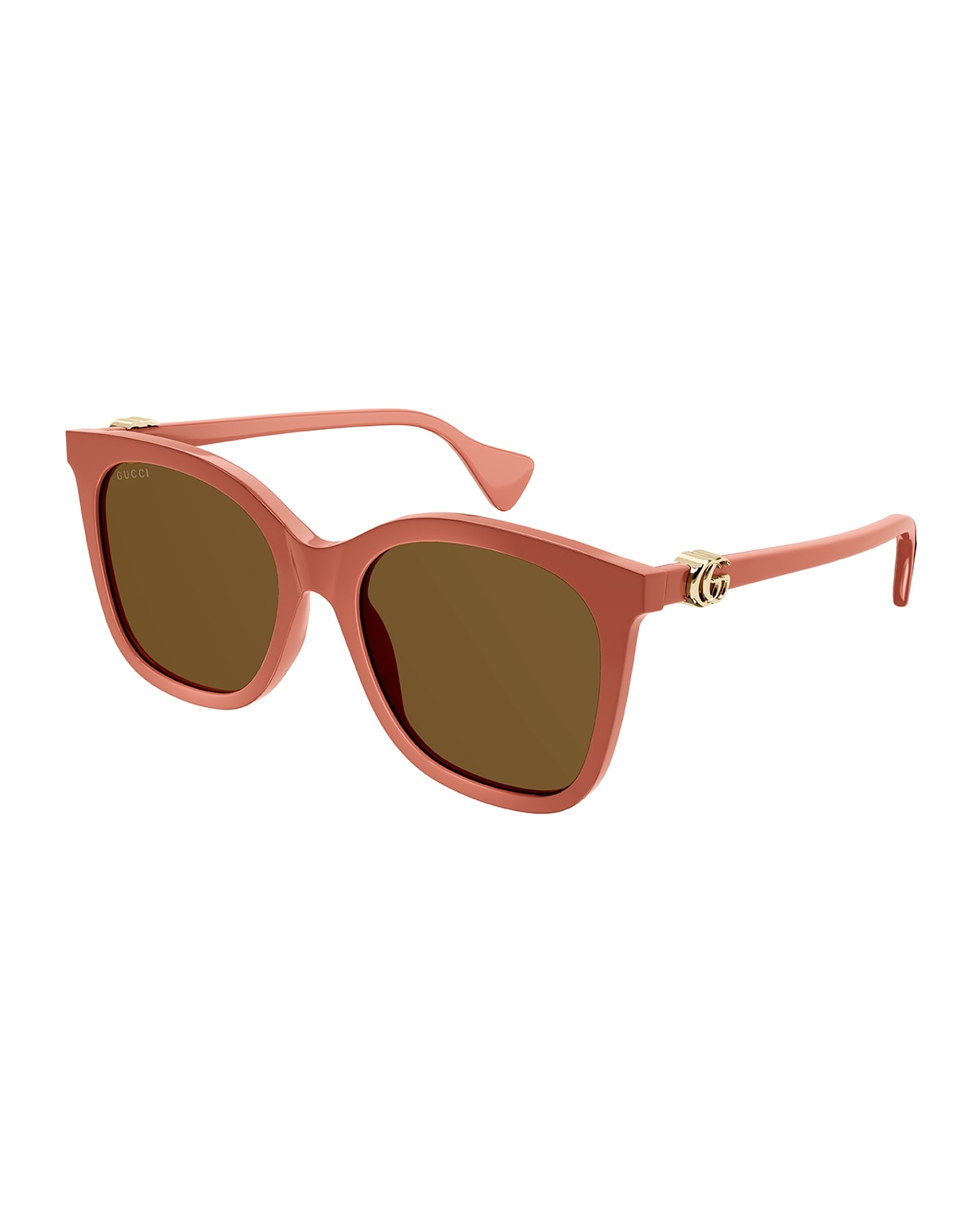 Gucci Interlocking Logo Acetate Cat-eye Sunglasses In 004 Shiny Solid D
