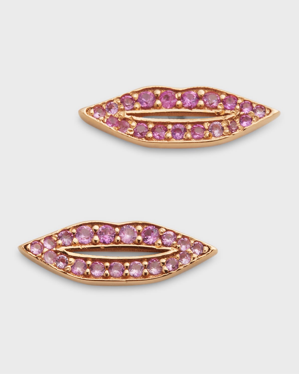 GINETTE NY Pink Sapphire French Kiss Stud Earrings