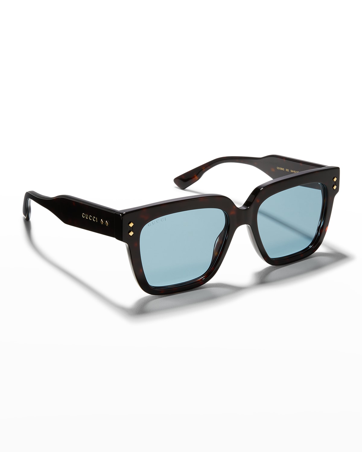 Gucci Men's Rectangle Acetate Sunglasses In Dark Havana