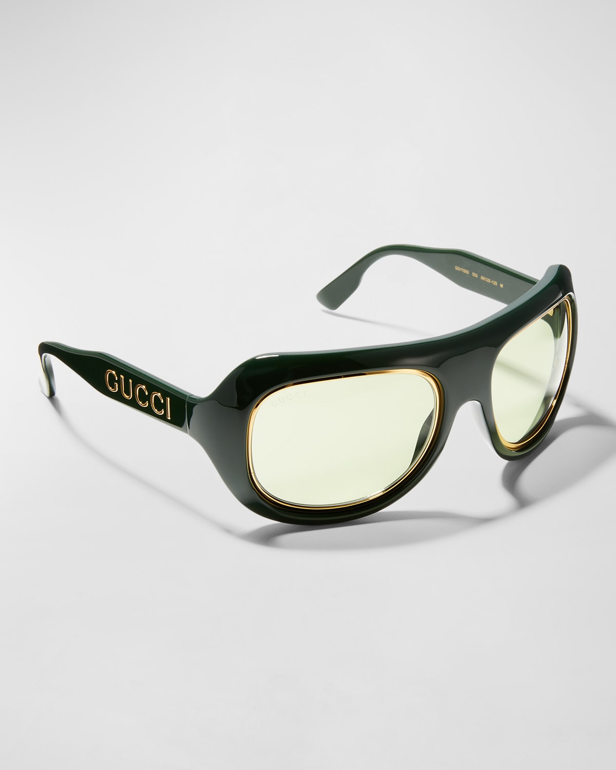 Gucci Men's Full-rim Logo Sunglasses In Green