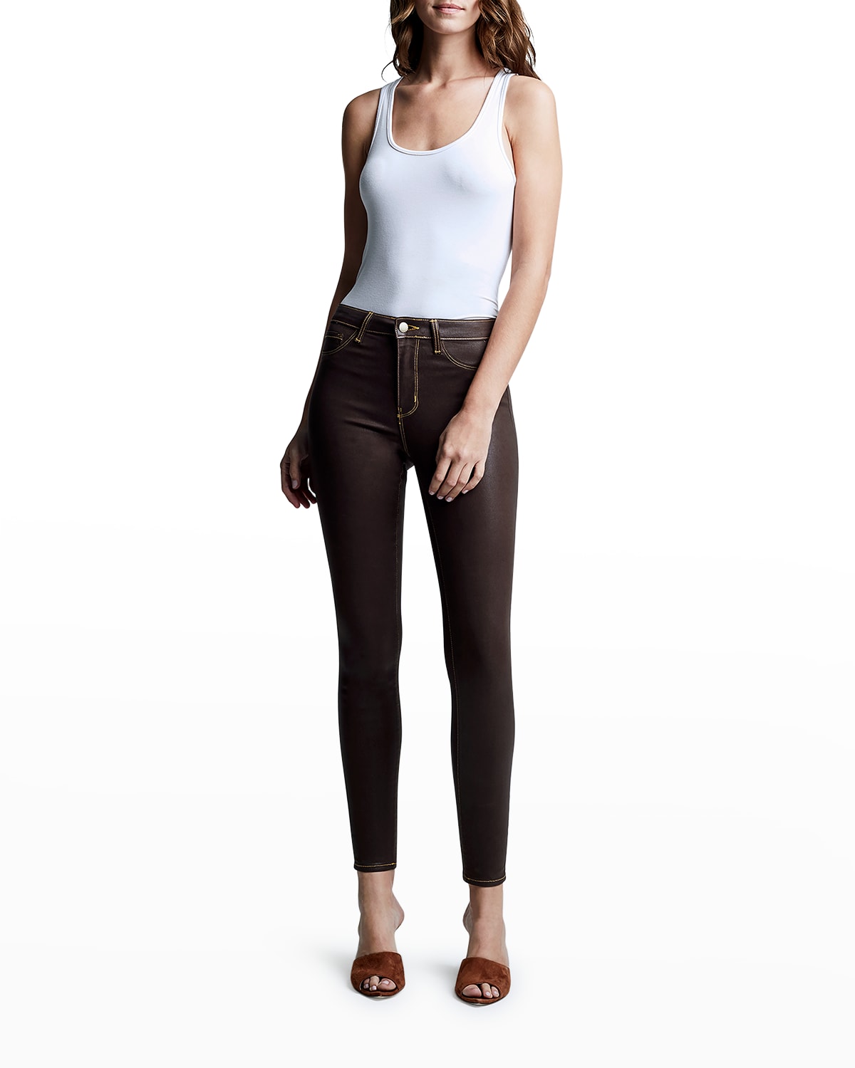 L'Agence Marguerite Skinny Coated Jeans