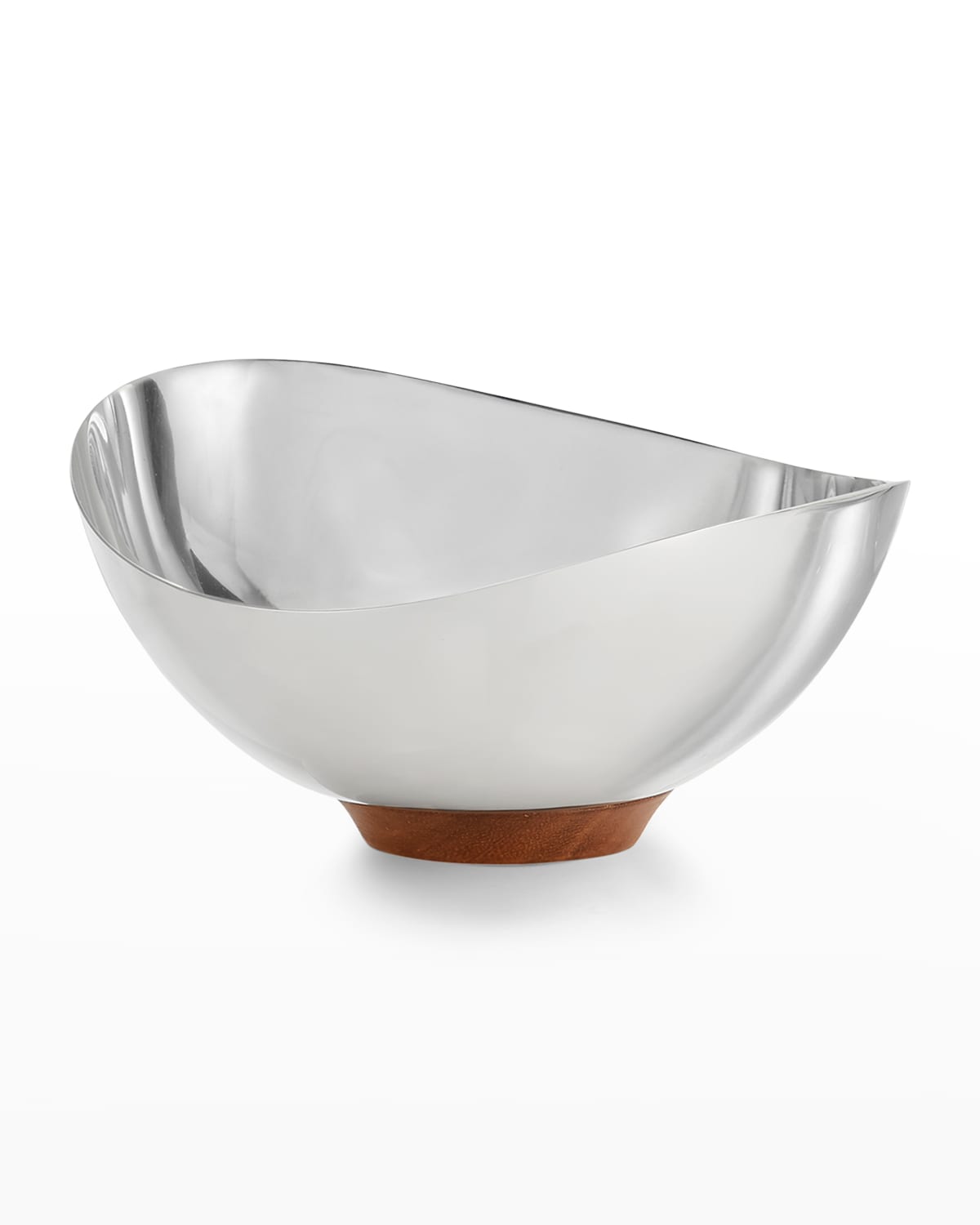 Shop Nambe Pulse Nut Bowl In Silver &amp; Brown