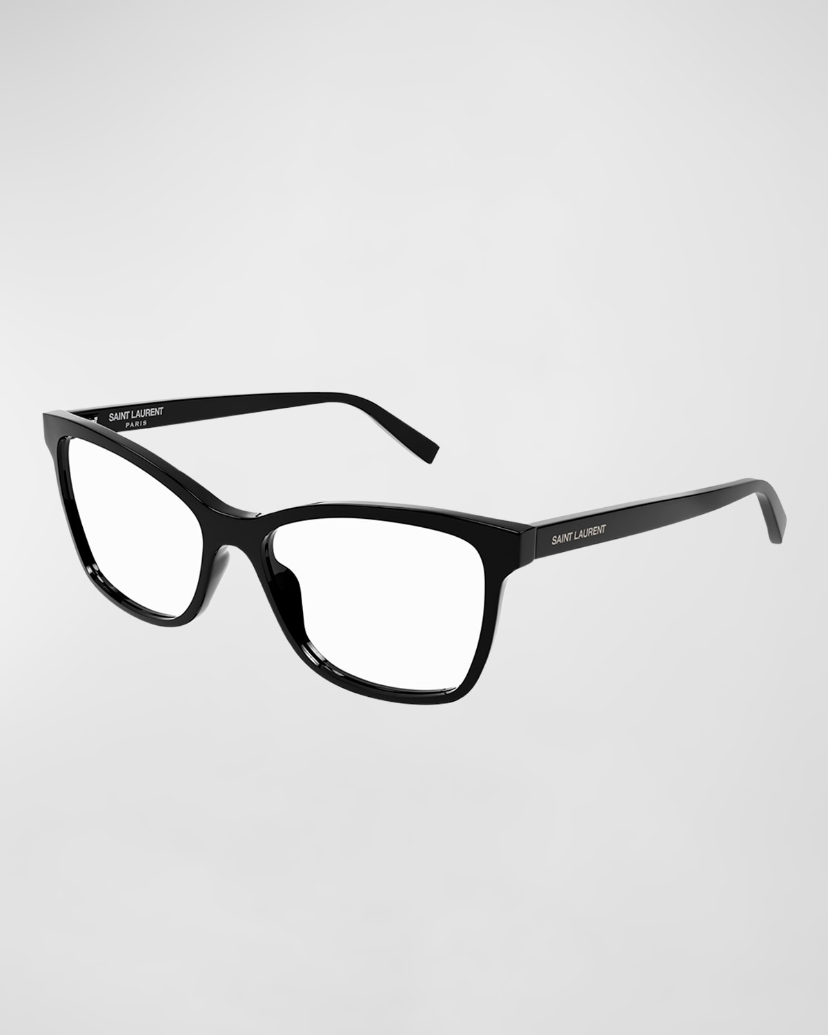 Saint Laurent Optical Acetate Cat-eye Glasses In Shiny Black