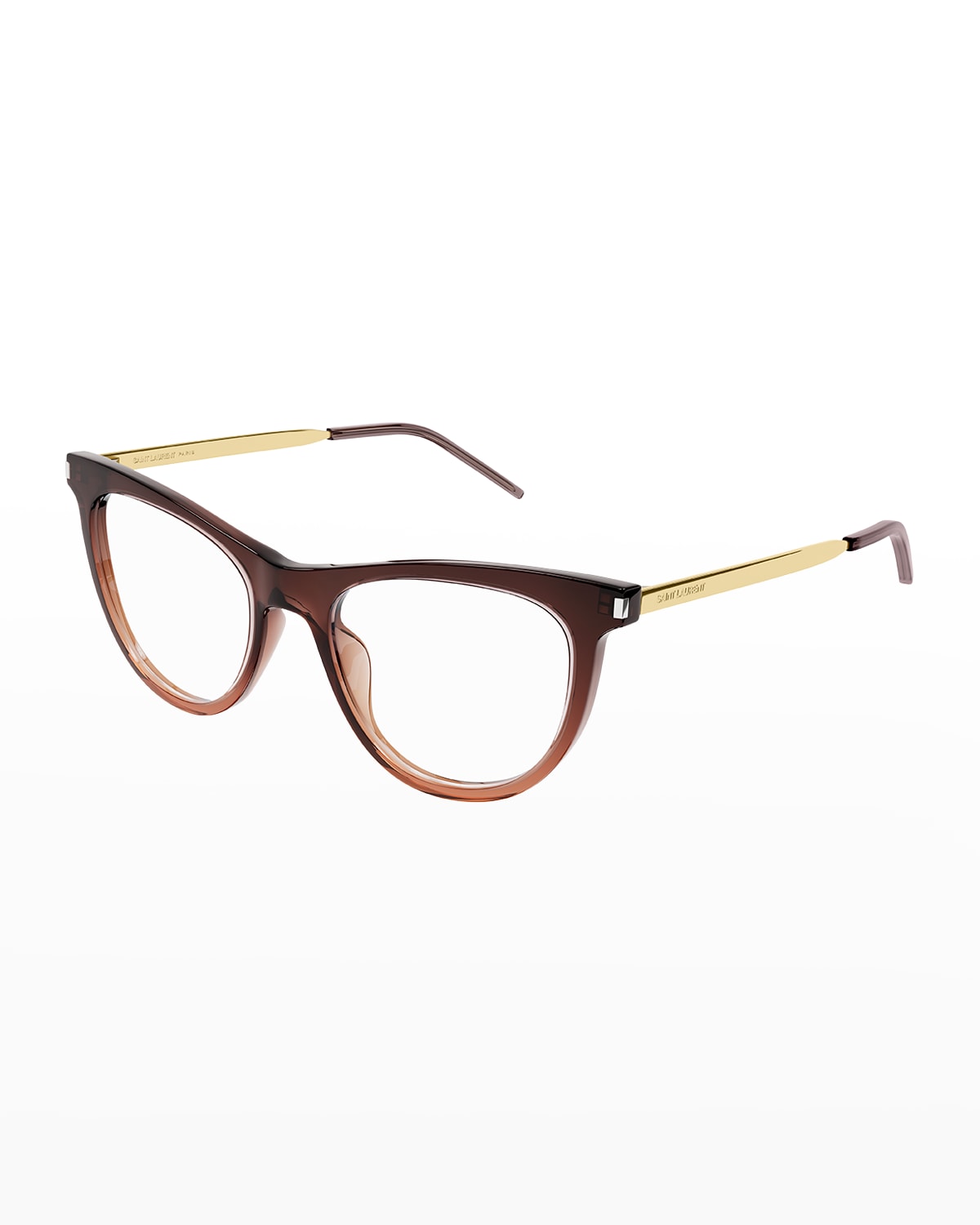 Saint Laurent Optical Acetate Cat-eye Glasses In Shiny Gradient