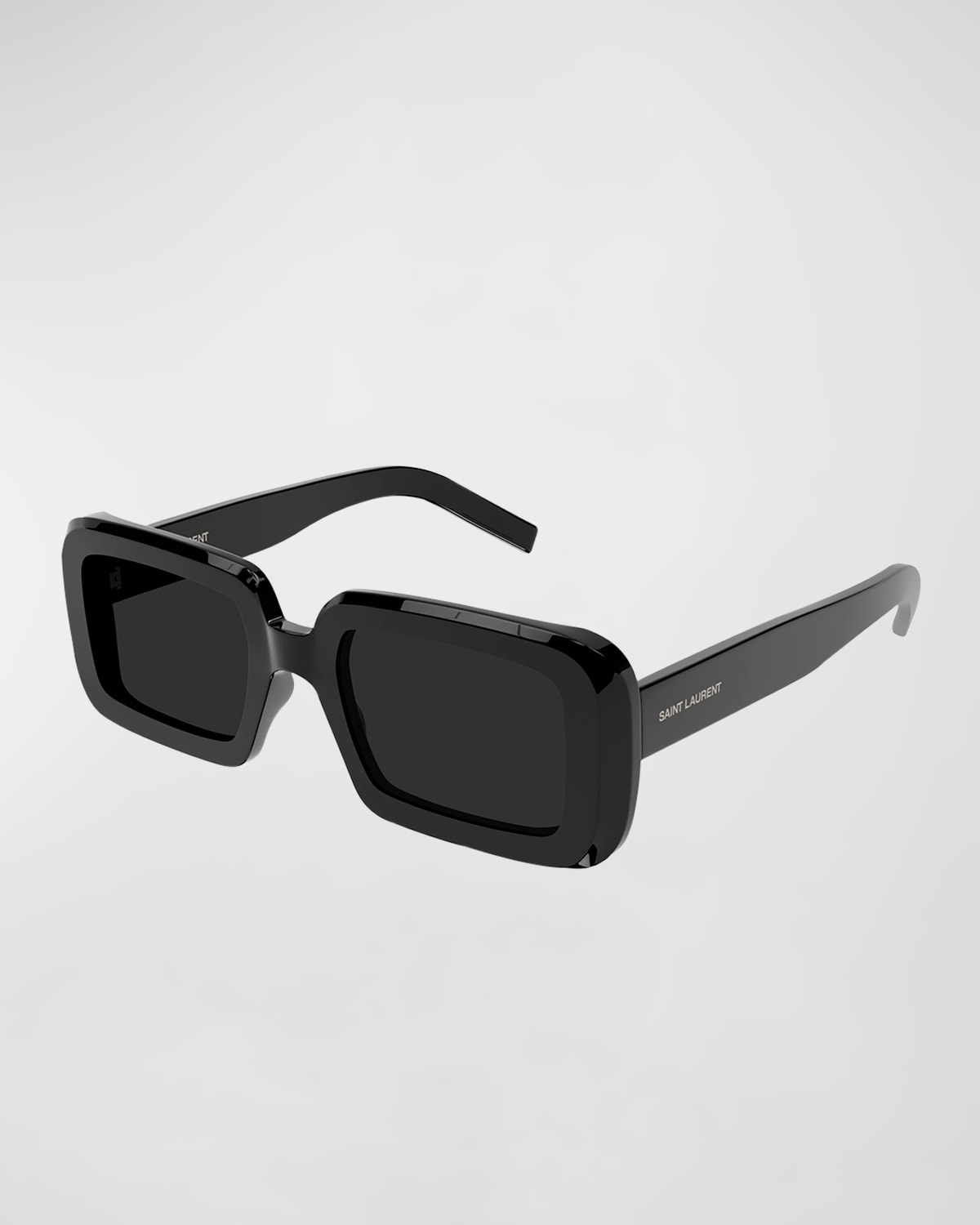 SAINT LAURENT SUNRISE THICK RECTANGLE ACETATE SUNGLASSES