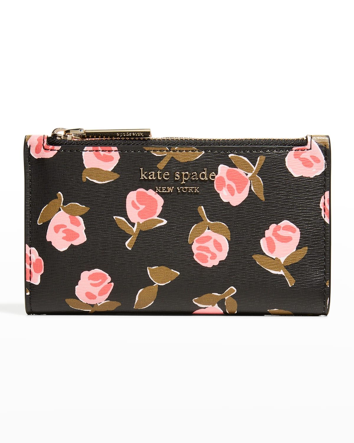 Kate Spade New York Spencer Ditsy Rose Small Slim Bifold Wallet In