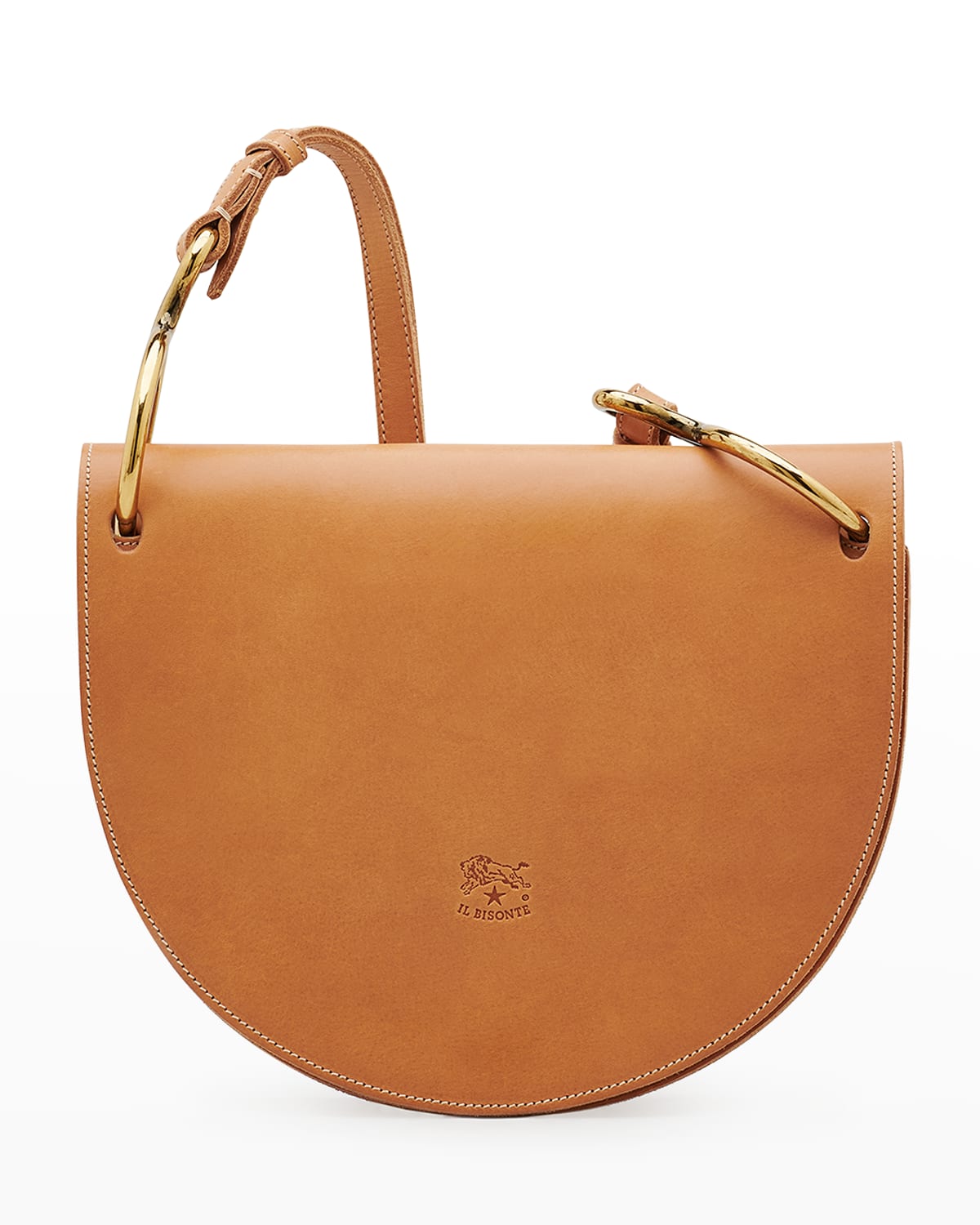 Il Bisonte Consuelo Brushed Leather Flap Shoulder Bag In Na133 E Natural