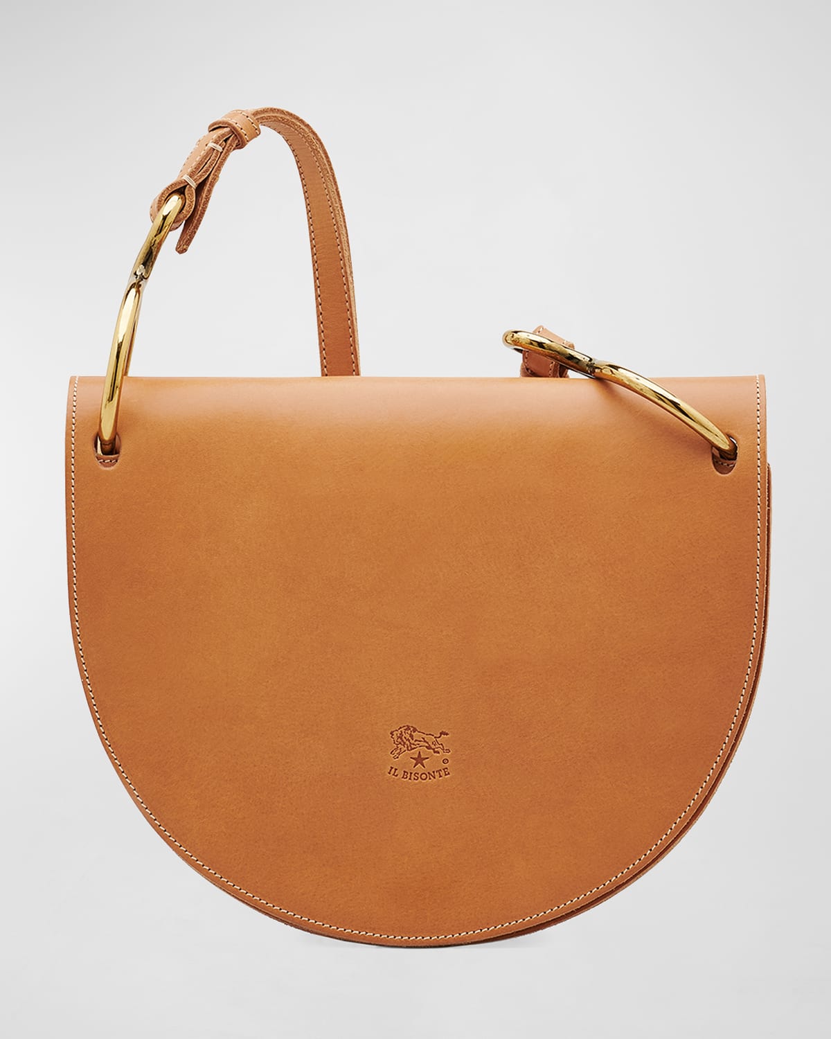 Il Bisonte Consuelo Brushed Leather Flap Shoulder Bag In Na133 E Natural