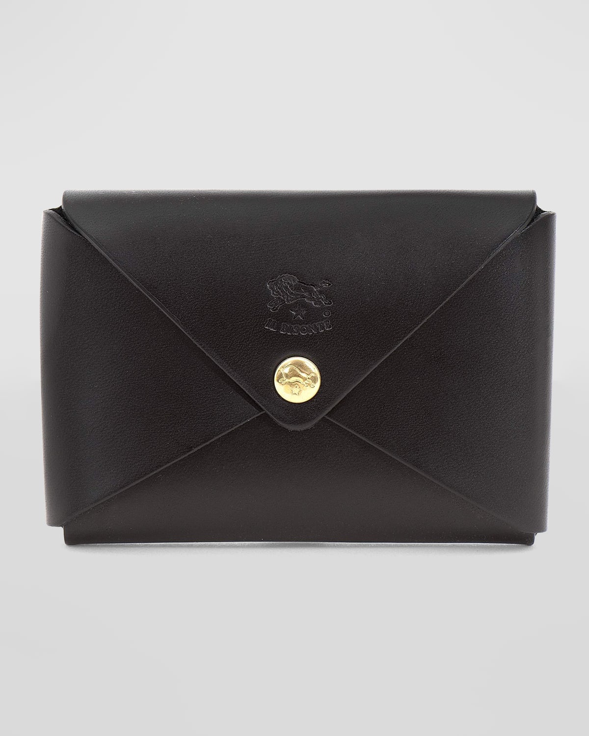 Il Bisonte Volterra Envelope Flap Card Case In Black