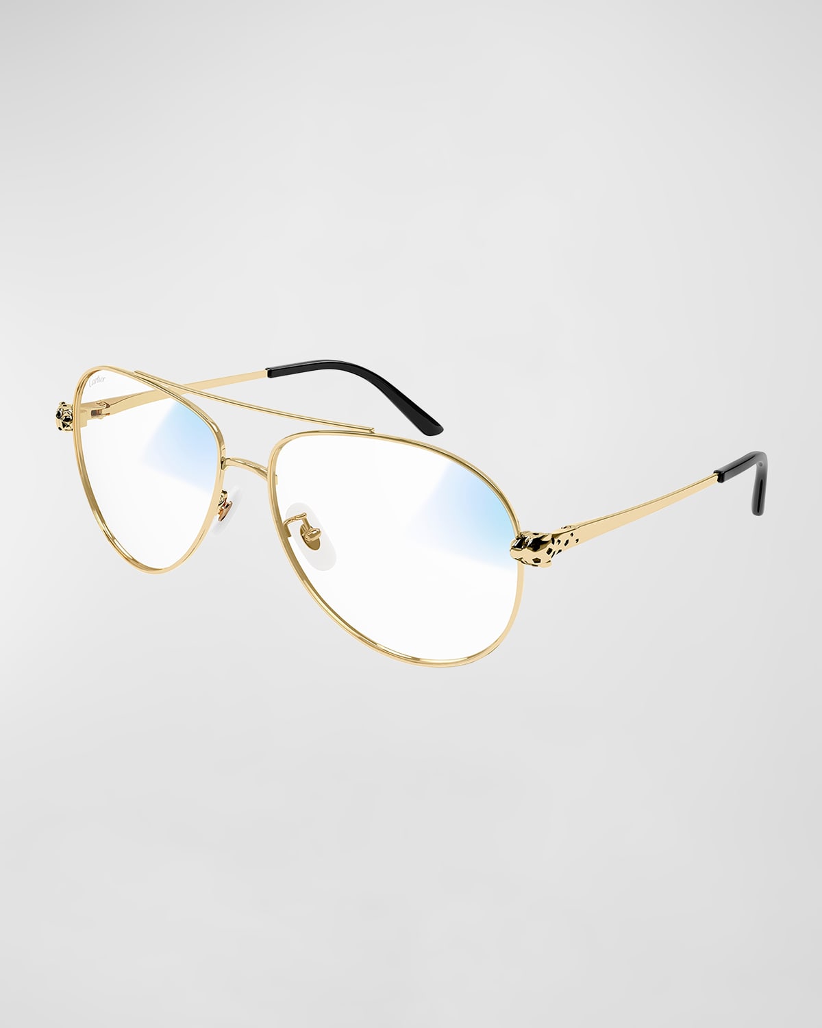 Cartier Metal Aviator Sunglasses In Golden