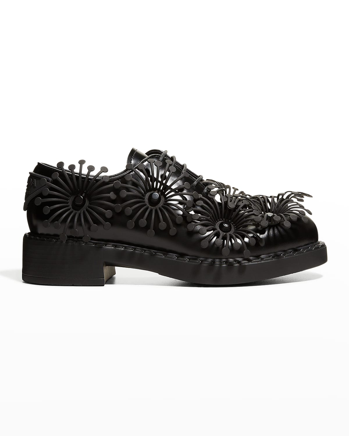 Prada Flower Leather Derby Shoes Smart Closet