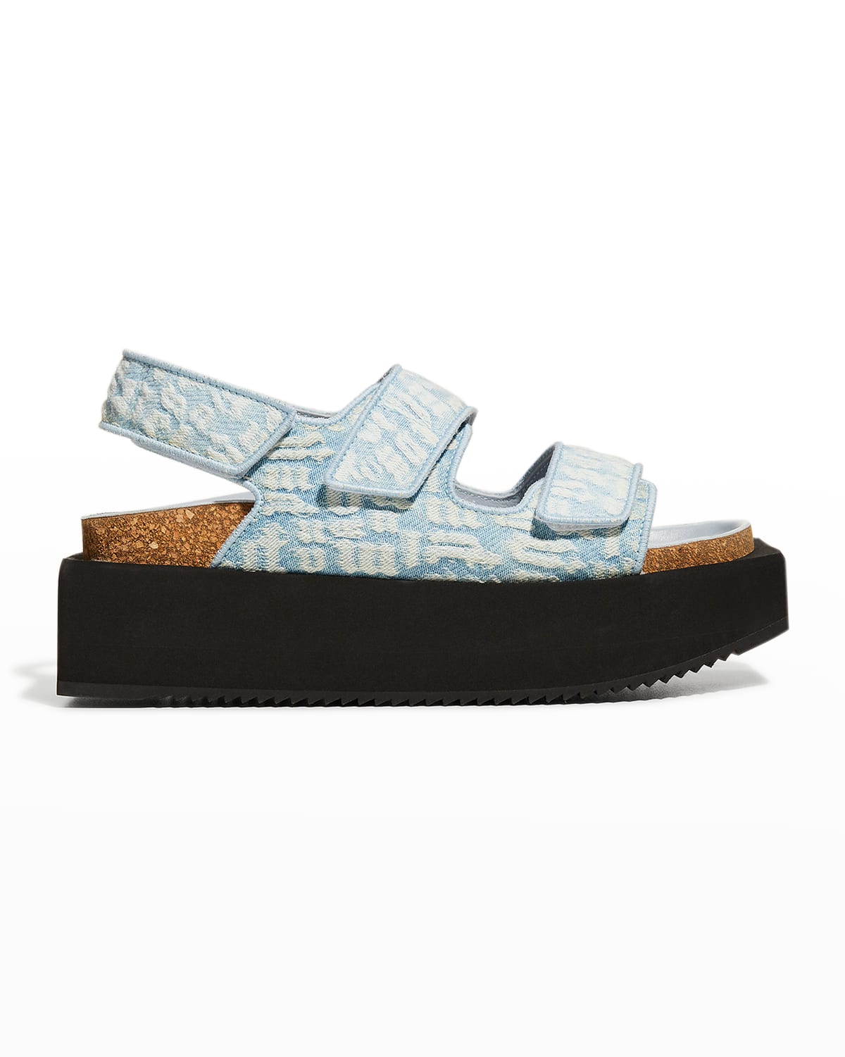 Palm Angels Logo Canvas Dual Band Sporty Sandals In Multicolor