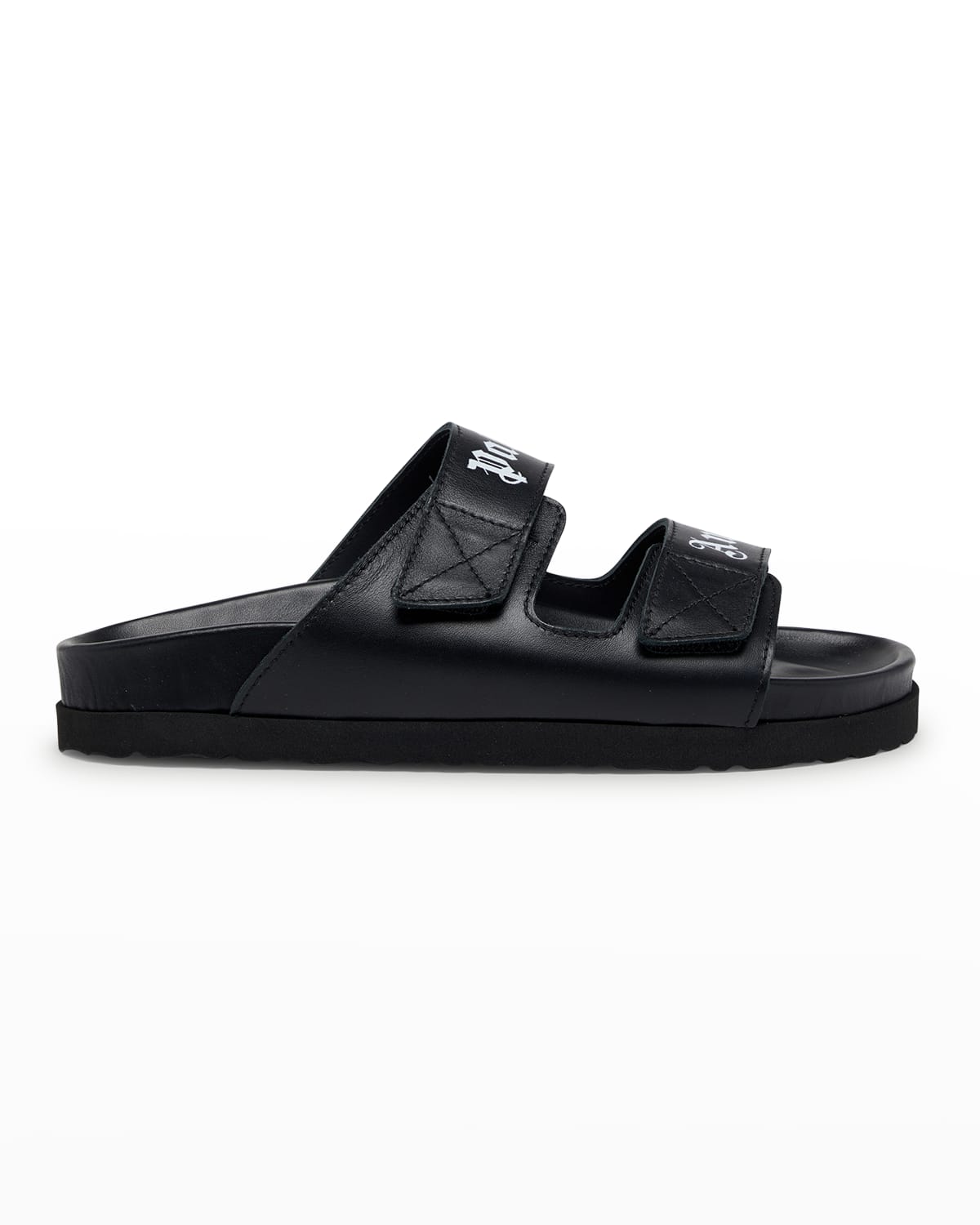 Dual-Grip Leather Sporty Slide Sandals