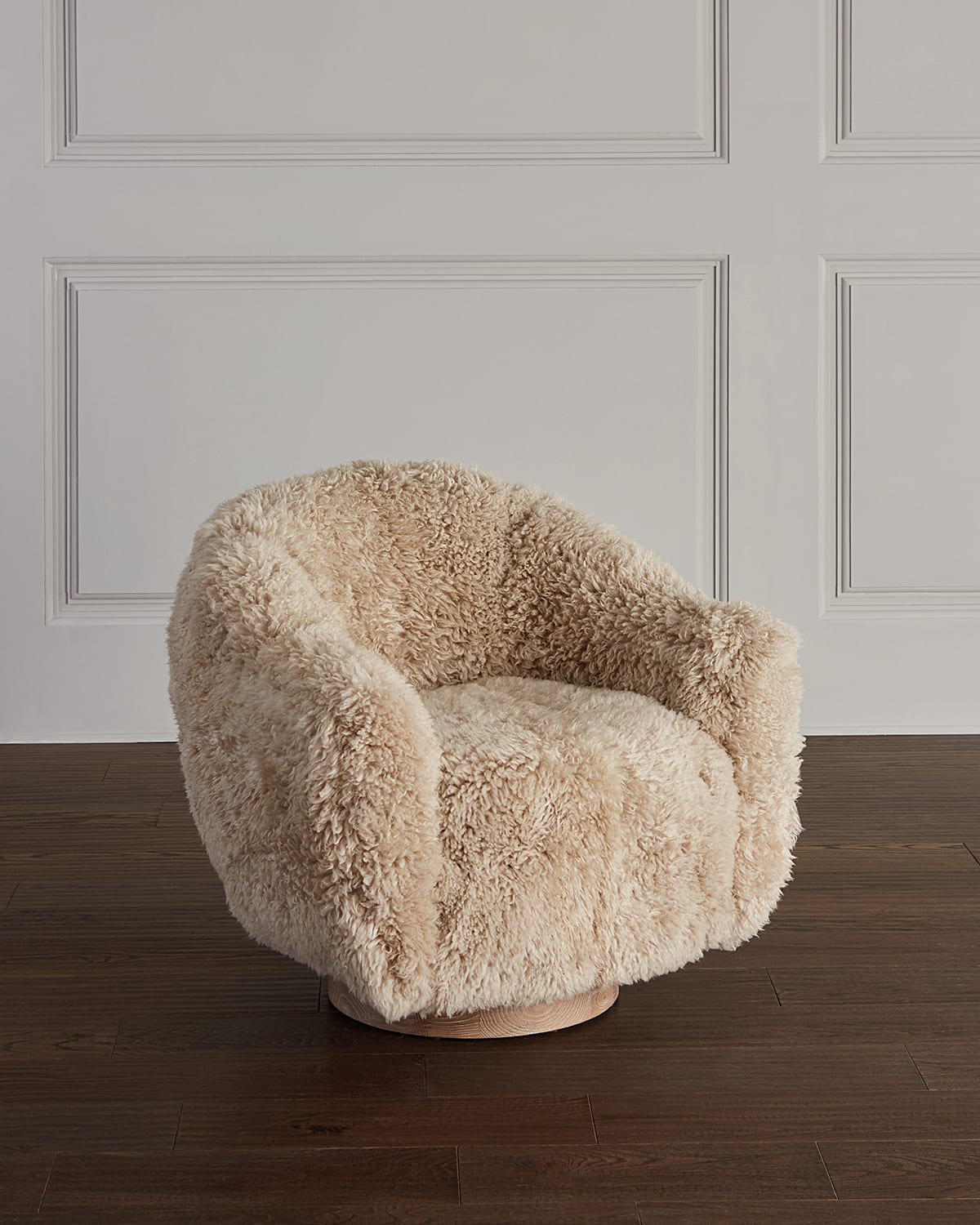 Interlude Home Simone Sheepskin Swivel Chair