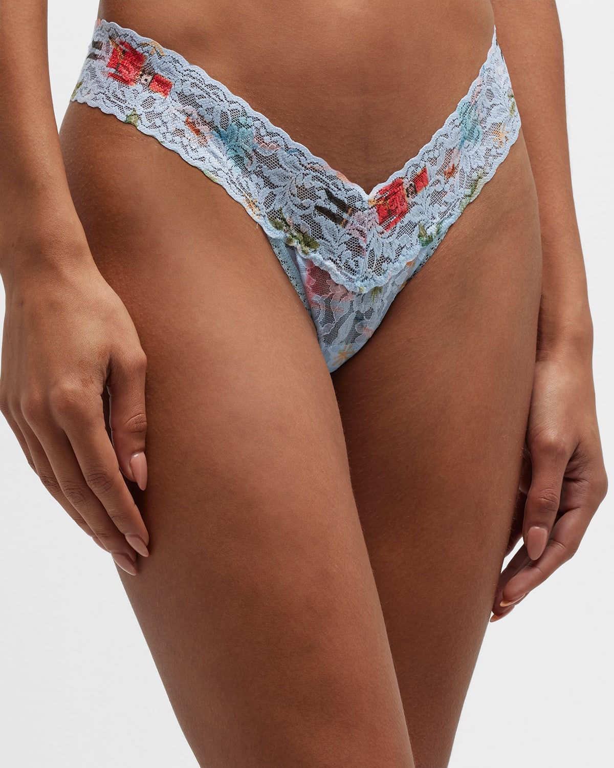 Hanky Panky Printed Low-rise Signature Lace Thong In Ballerina Dreamin