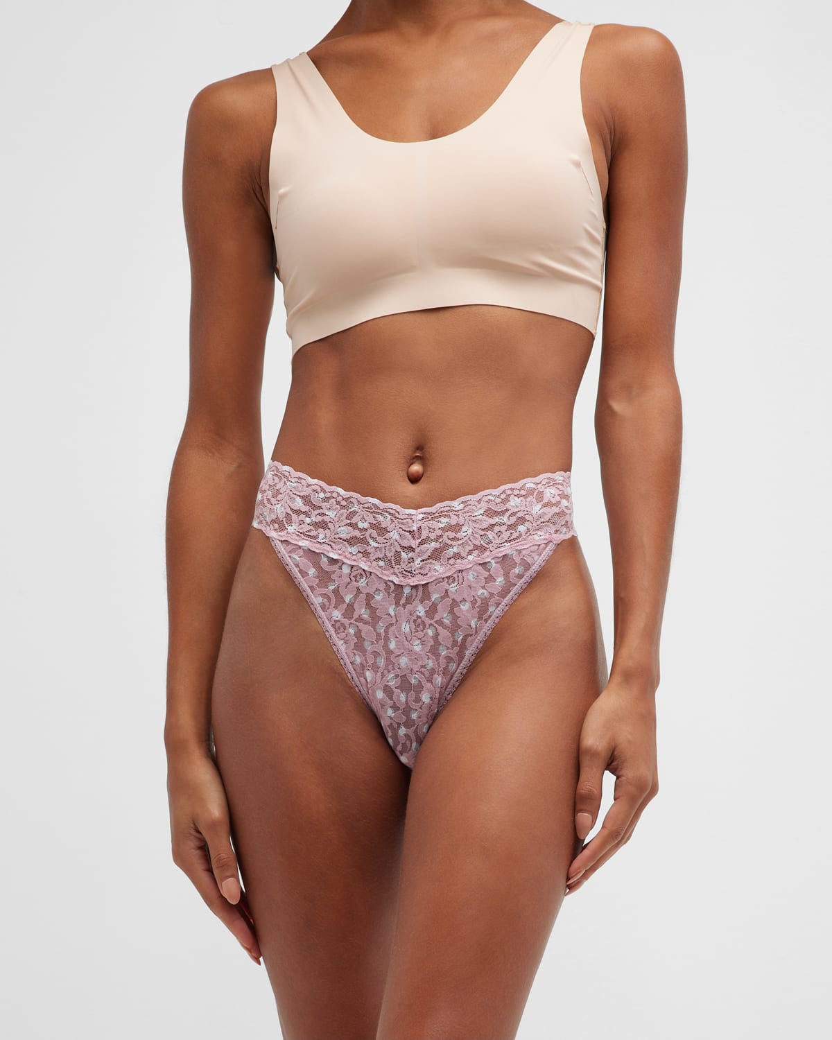 Shop Hanky Panky Printed Original-rise Signature Lace Thong In Happy Place