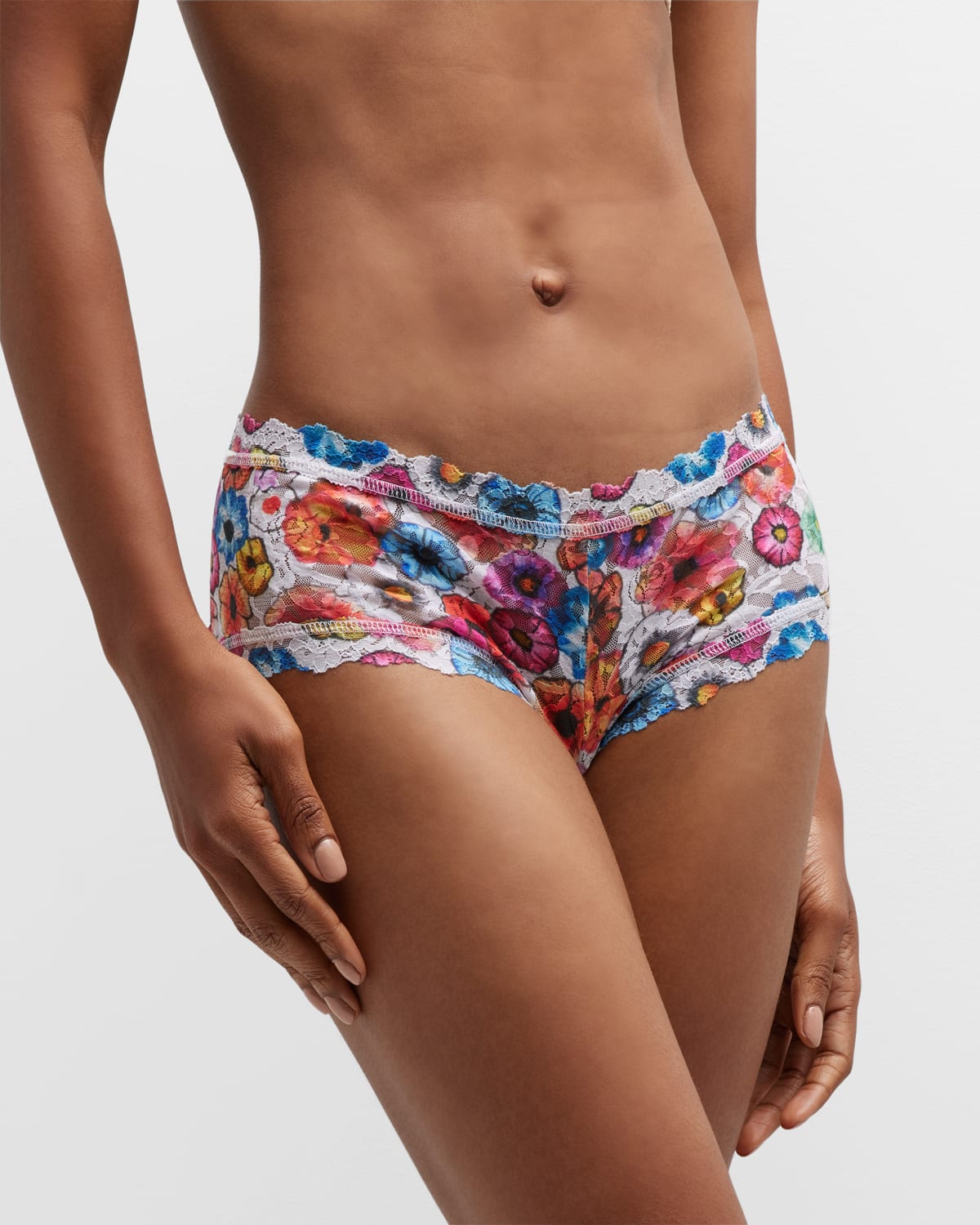 Hanky Panky Print Lace Boyshorts In Linger Awhile