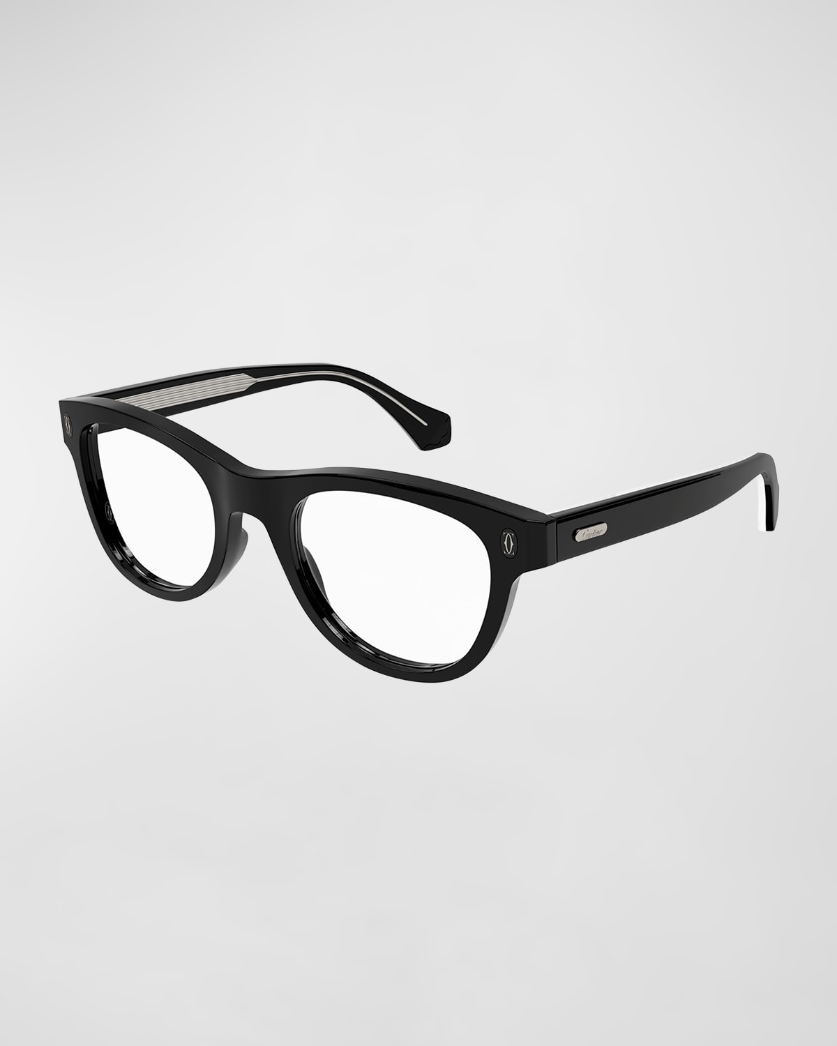 Cartier Men's Rectangle Full-rim Optical Glasses In 004 Black Colour