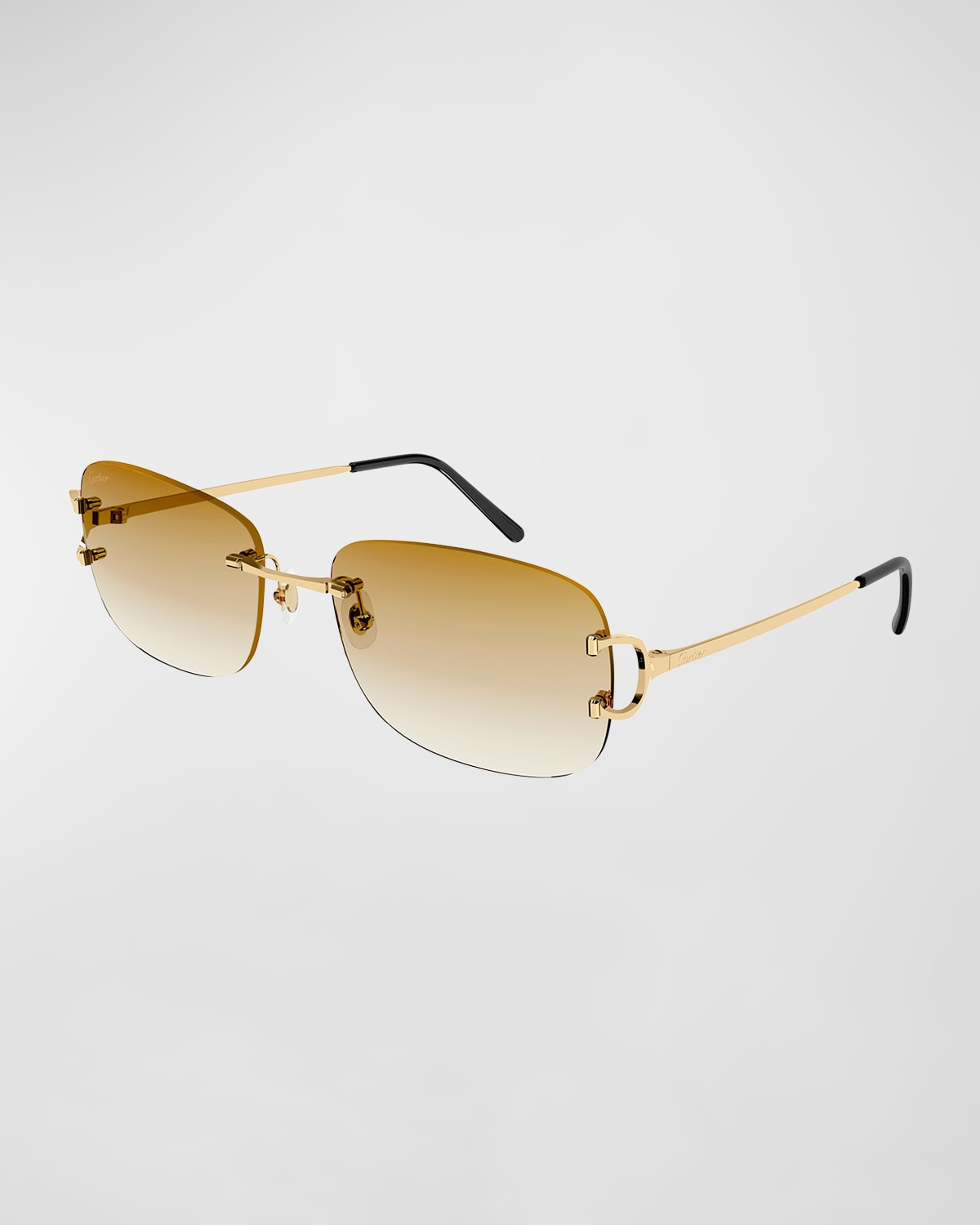 Cartier Signature C 58mm Rectangle Sunglasses In Gold