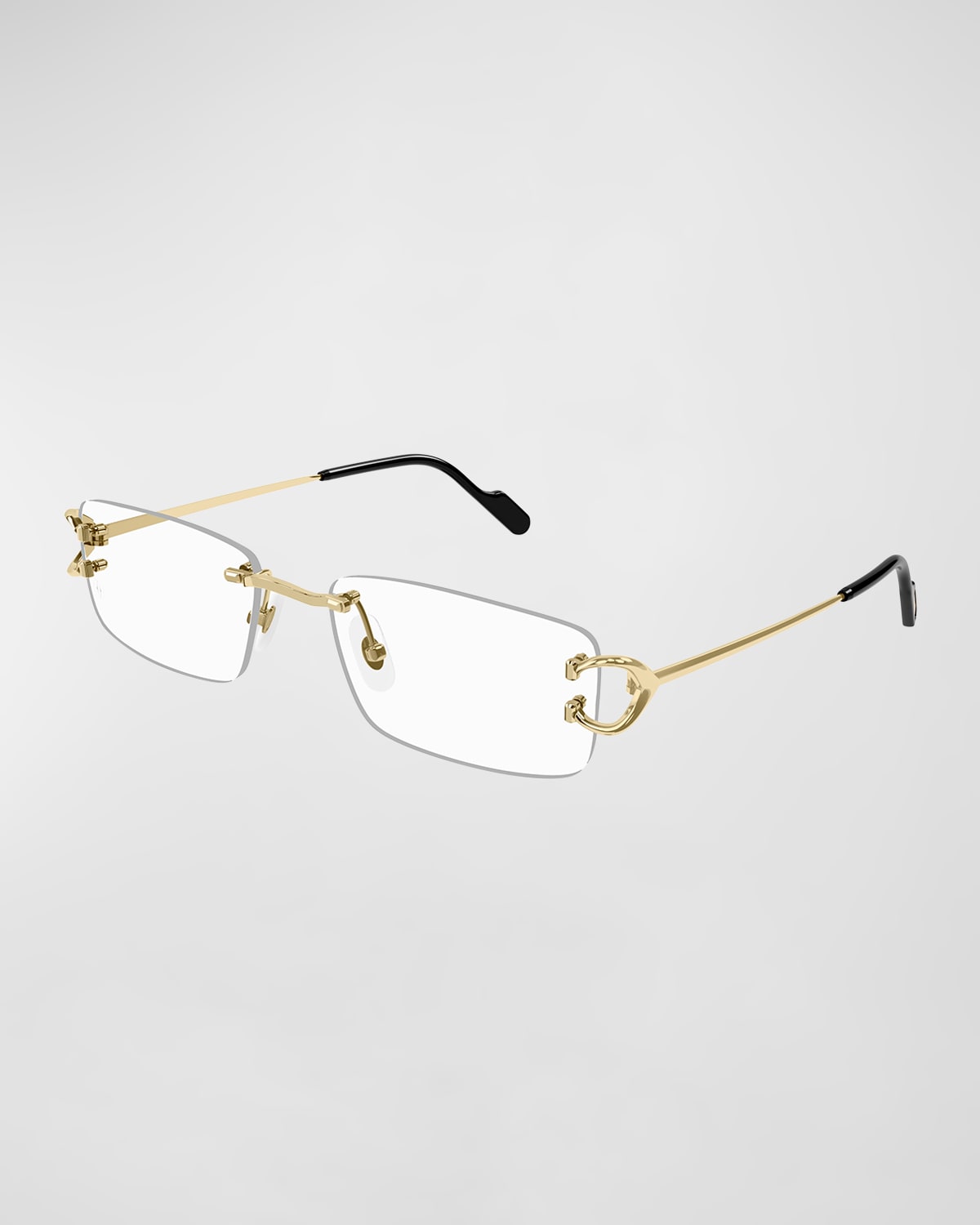Shop Cartier Men's Rimless Metal Optical Glasses In Gold