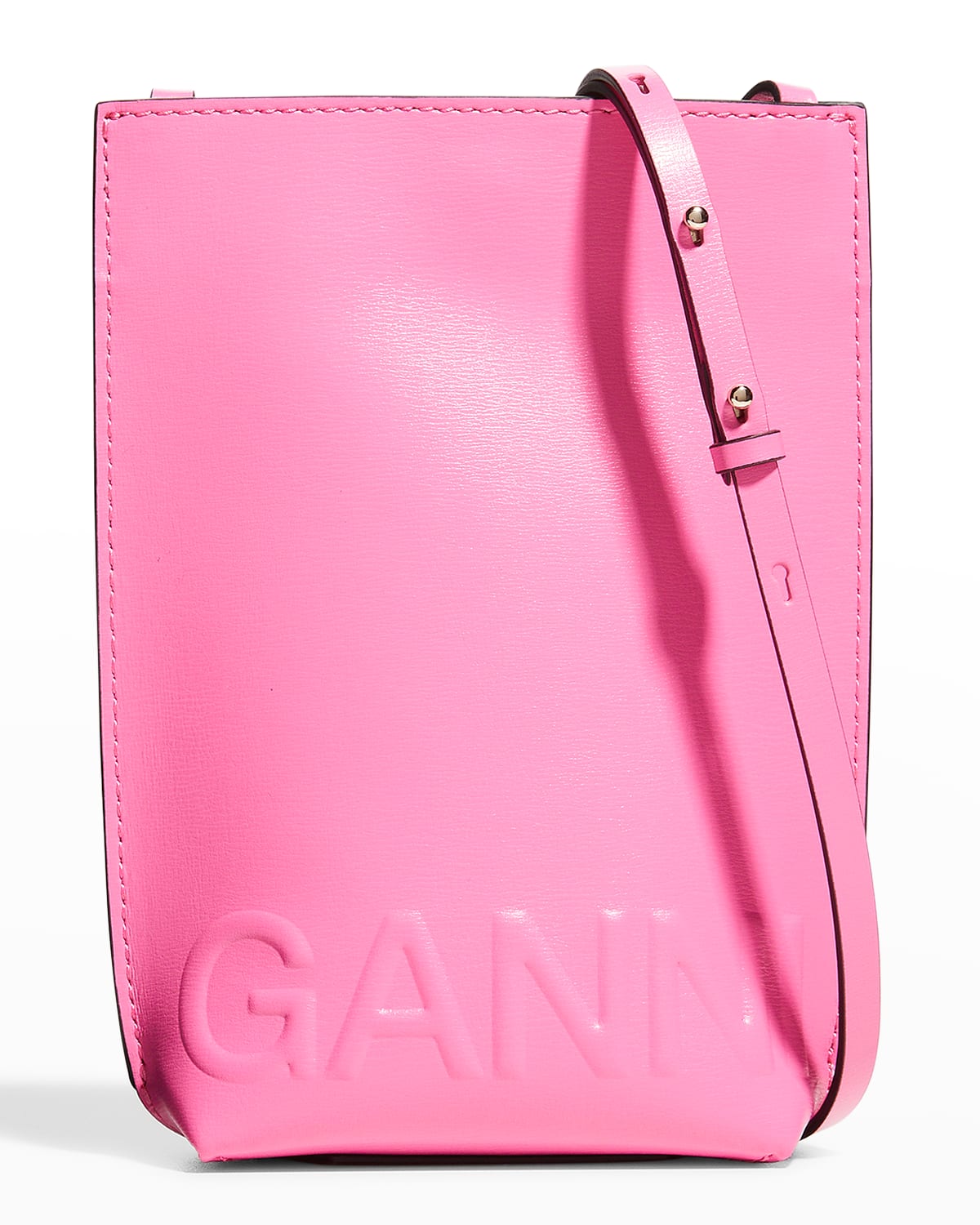 Ganni Banner Slim Recycled Leather Crossbody Bag