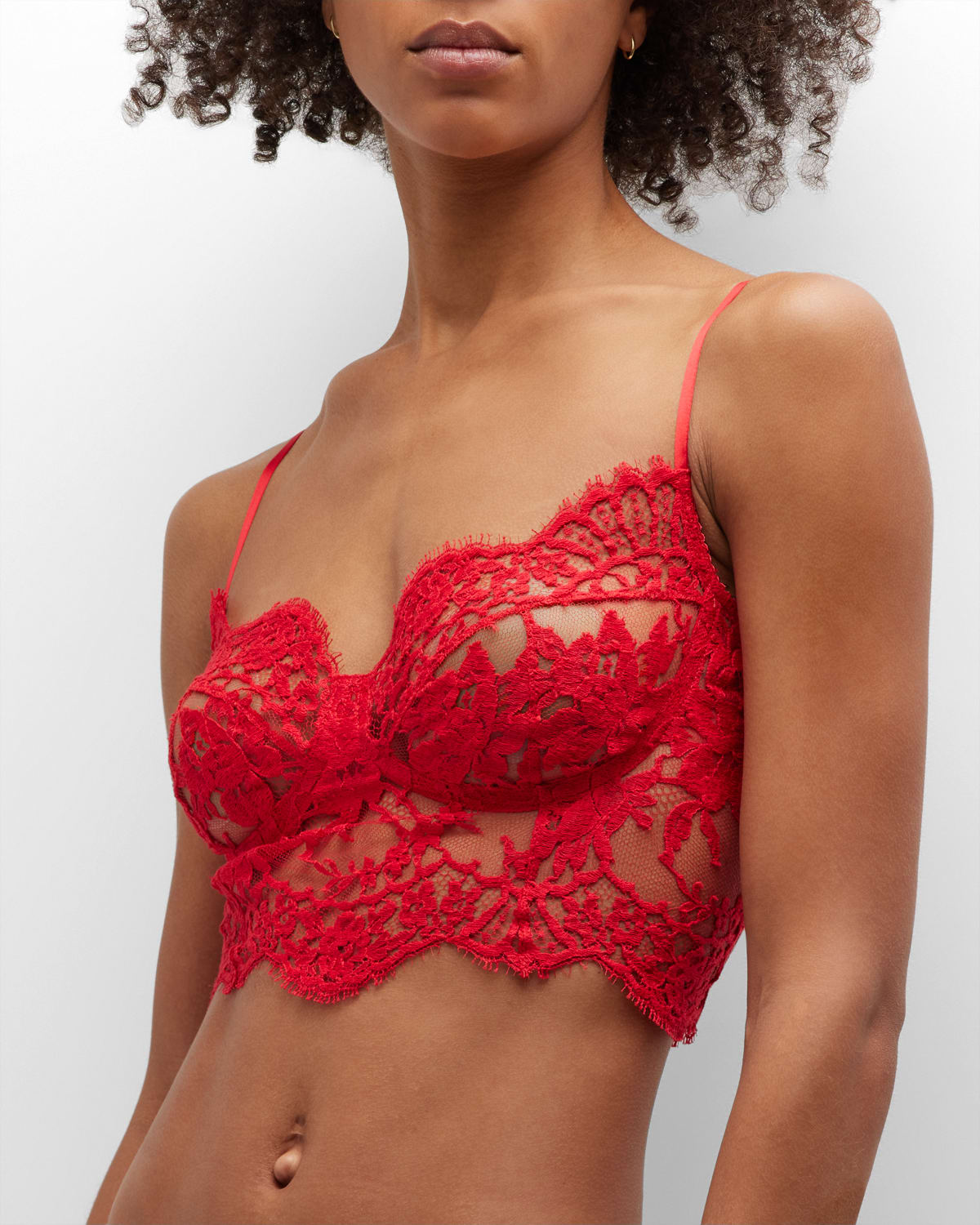 Dolce & Gabbana Lace Bralette Top In Nail Red