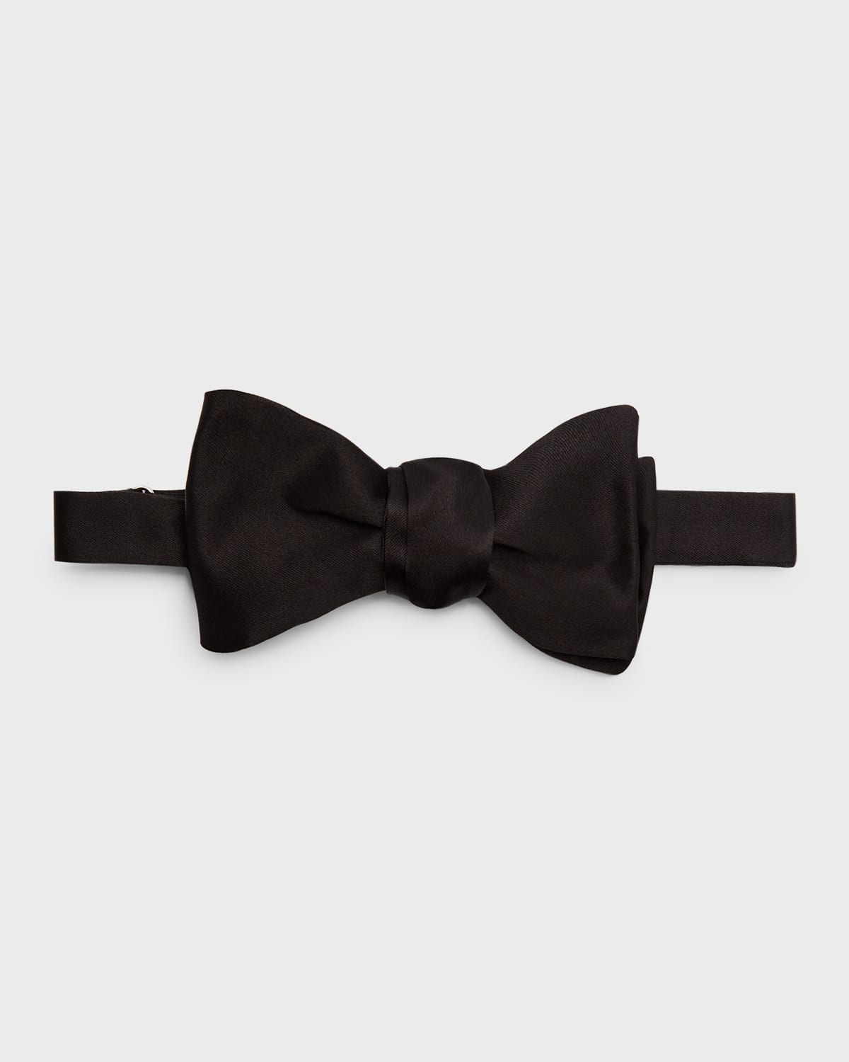 Giorgio Armani Ribbed Bow Tie In Solid Black