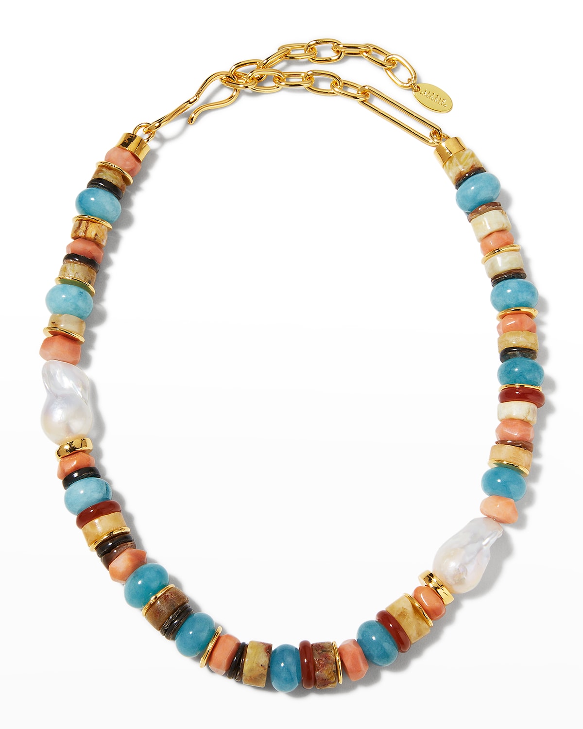 Lizzie Fortunato Botanic Pearl and Stone Necklace