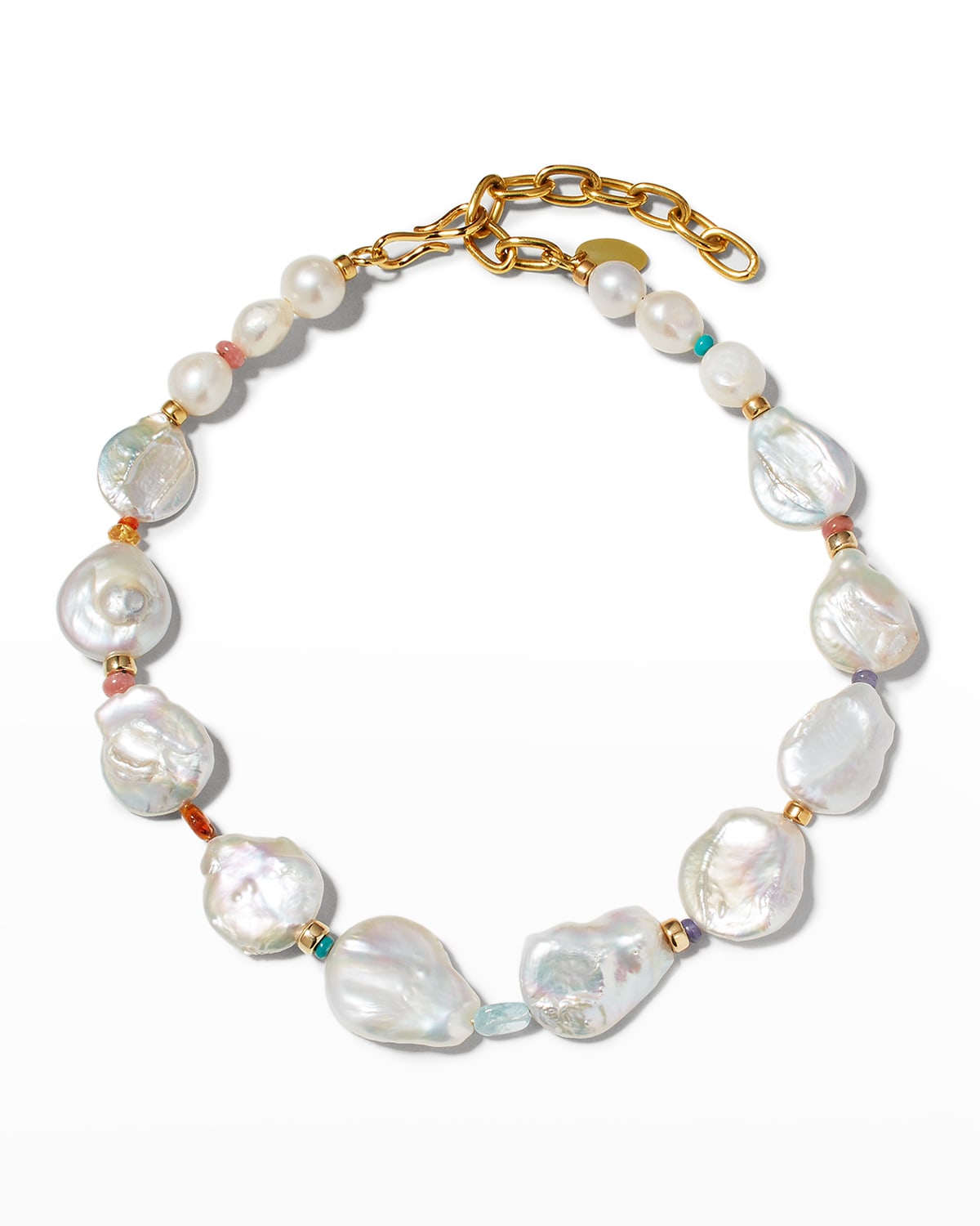 Lizzie Fortunato Rainbow Pearl Collar Necklace