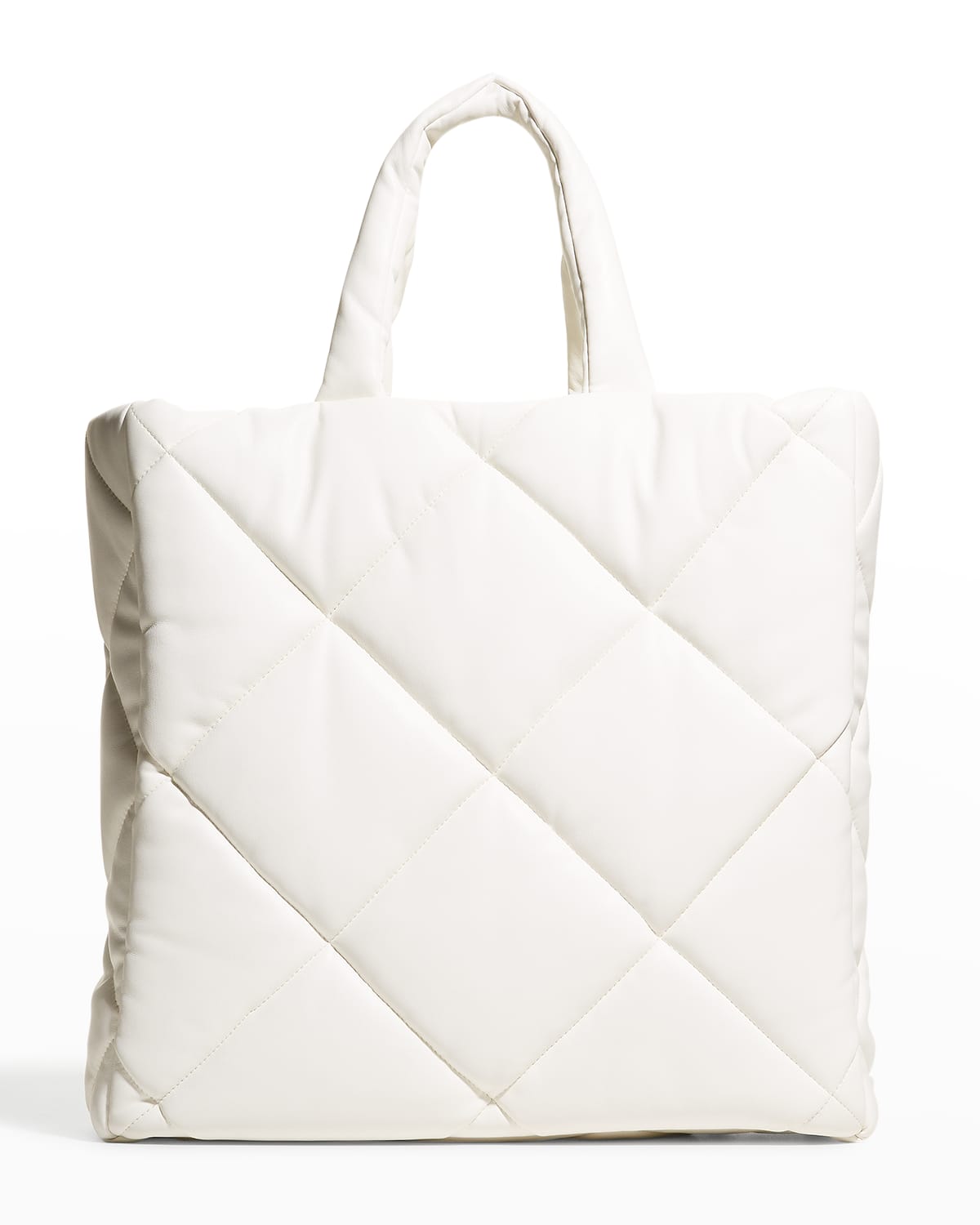 Stand Studio Assante Diamond-quilted Puffy Tote Bag In White