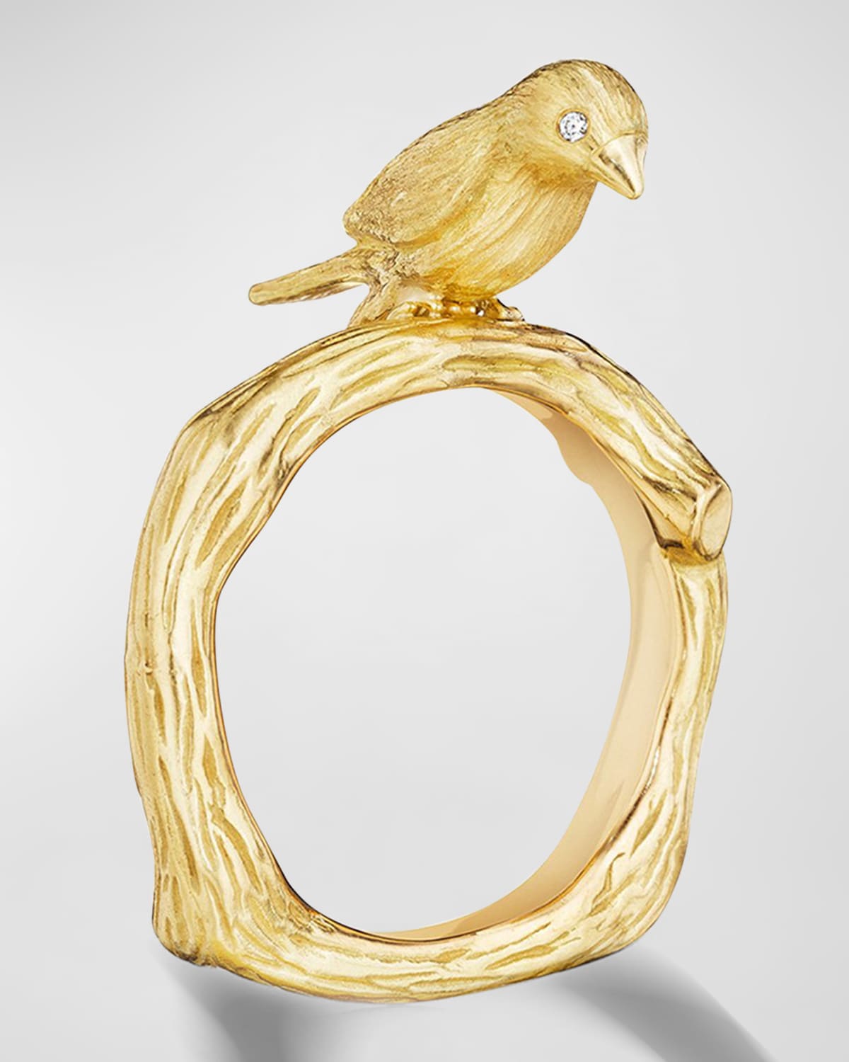 18K Yellow Gold Wonderland Bird Ring