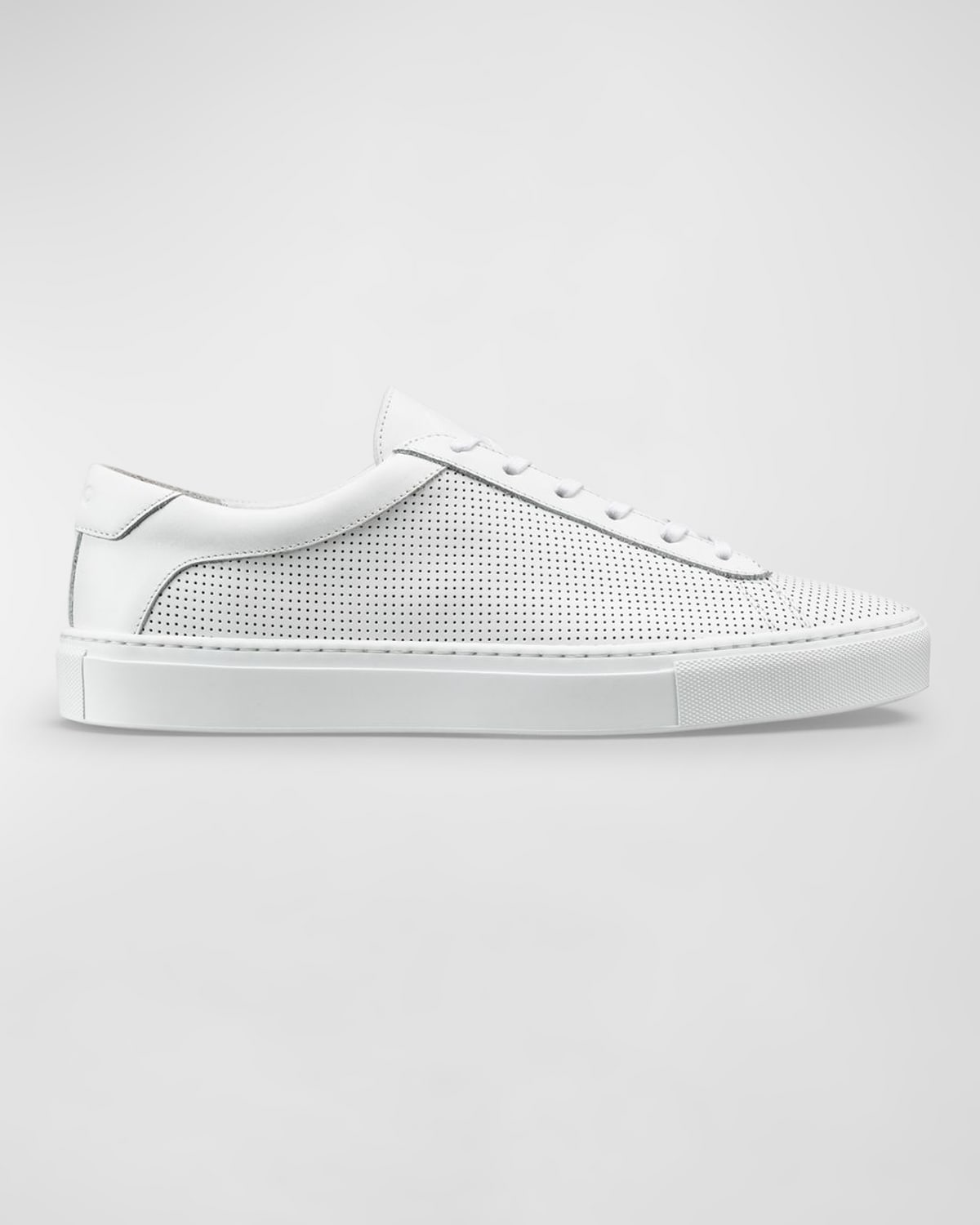 Koio Capri Tonal Leather Low-top Sneakers In Triple White Perf