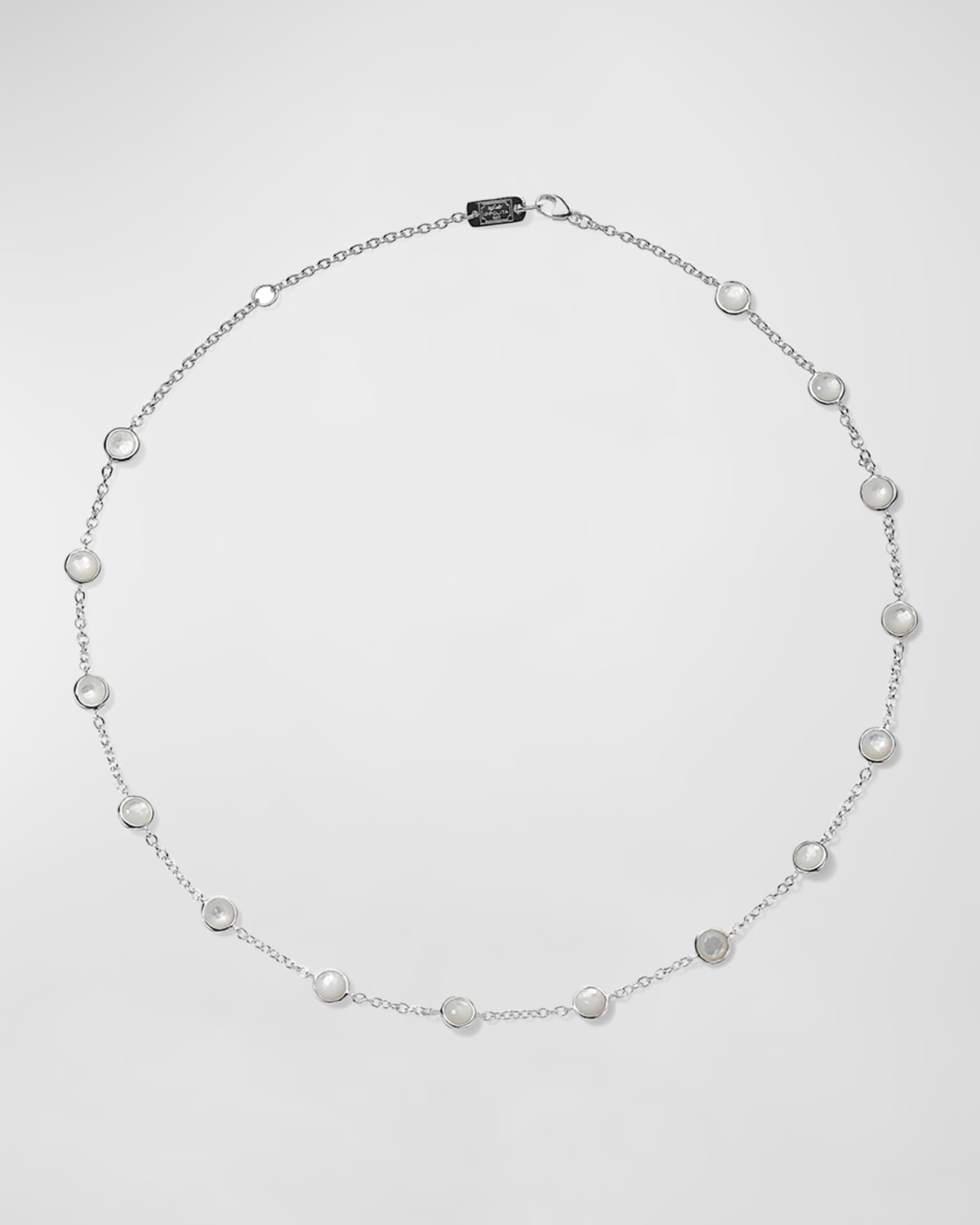 Stone Station Necklace in Sterling Silver