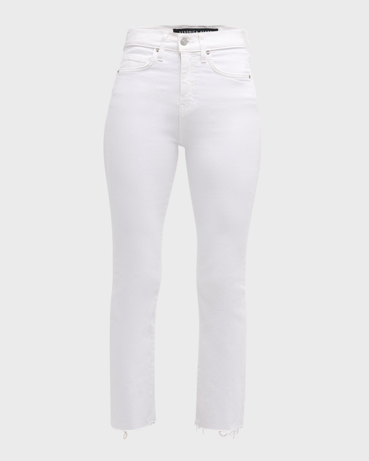 Veronica Beard Carly Kick Flare Jean Raw Hem In White Modesens 