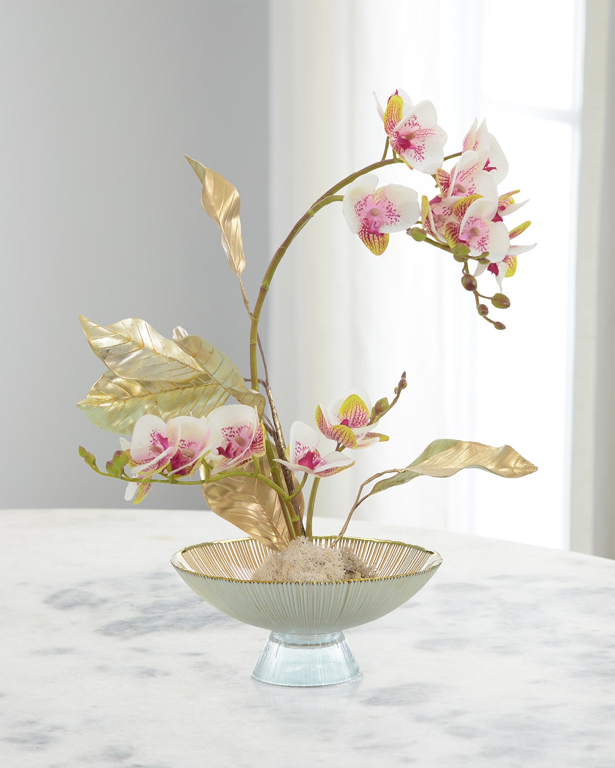 Exclusive Gold Dipped Orchid Faux-floral Arrangement