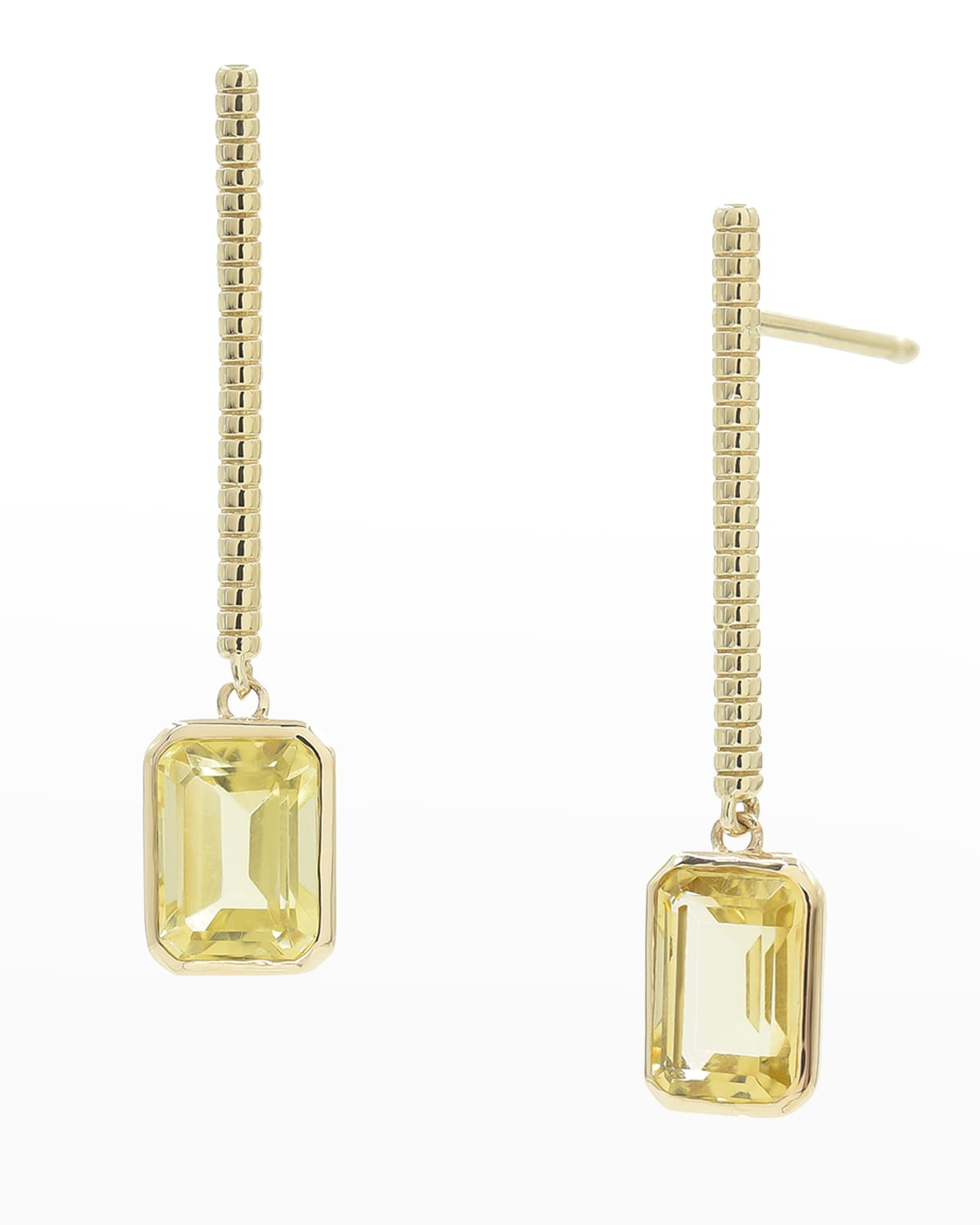 BONDEYE JEWELRY Gold Bar Jollie Emerald-Cut Earrings