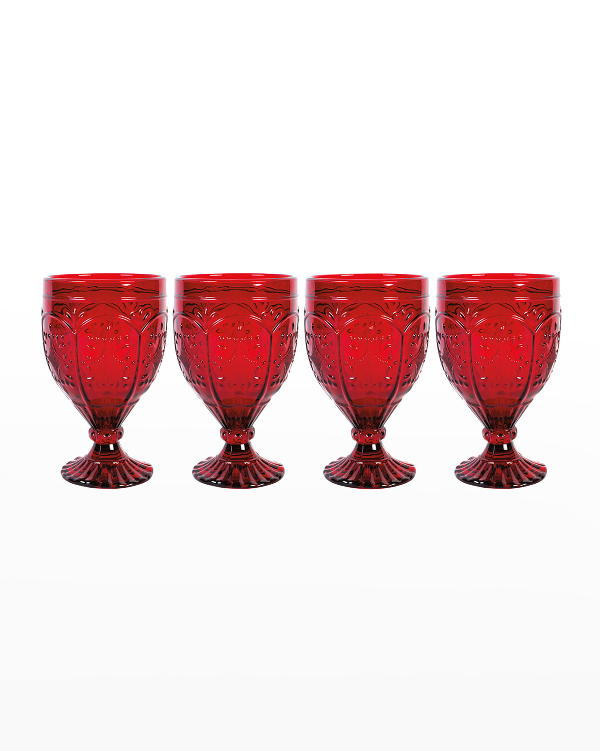 Fitz And Floyd Trestle Glasses In Red, Set Of 4 In Red