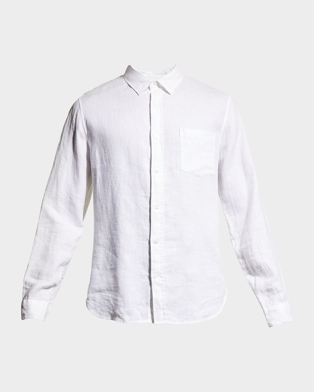 Vince Linen Button-up Shirt In Night Blue