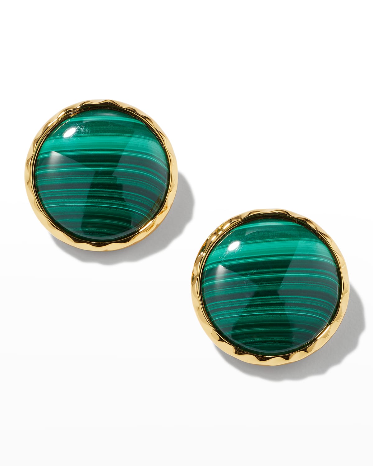NEST Jewelry Malachite Bezel Clip Earrings